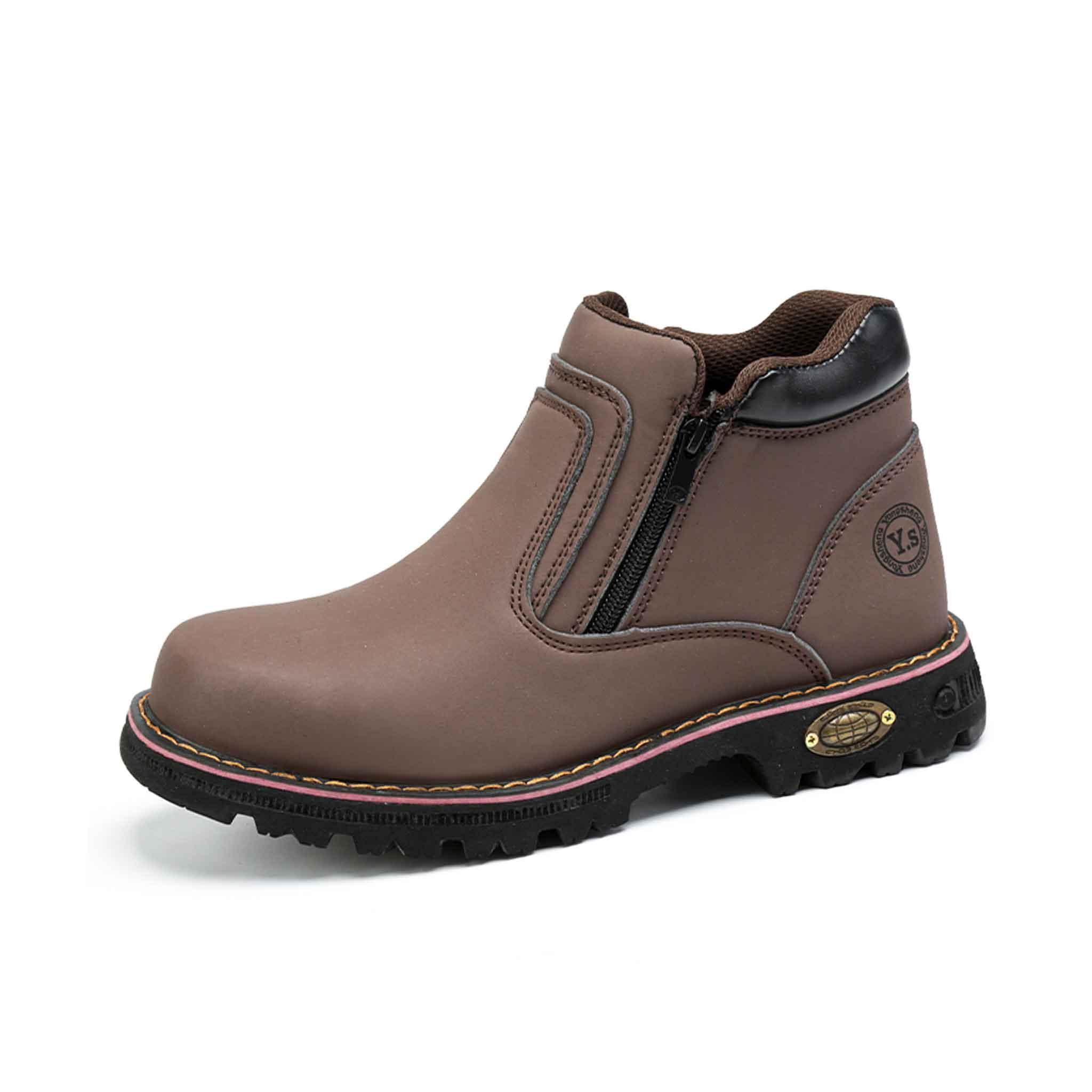 Men's Steel Toe Side Zip Boots - Slip Resistant | B129 - USINE PRO Footwear