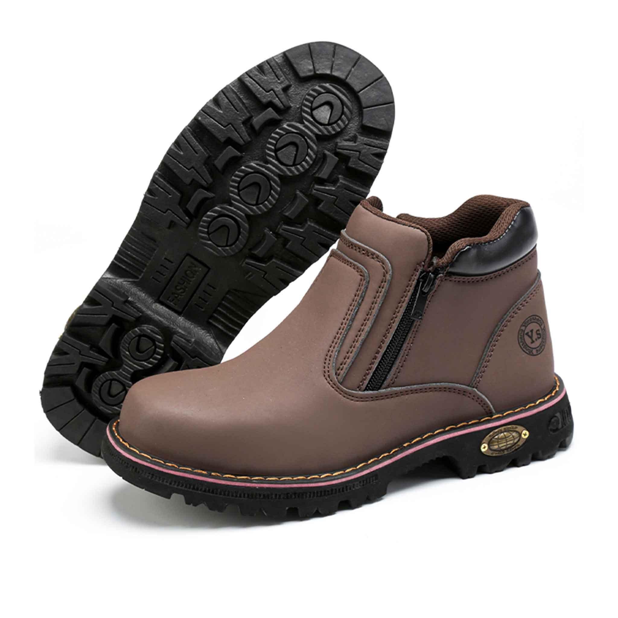 Men's Steel Toe Side Zip Boots - Slip Resistant | B129 - USINE PRO Footwear