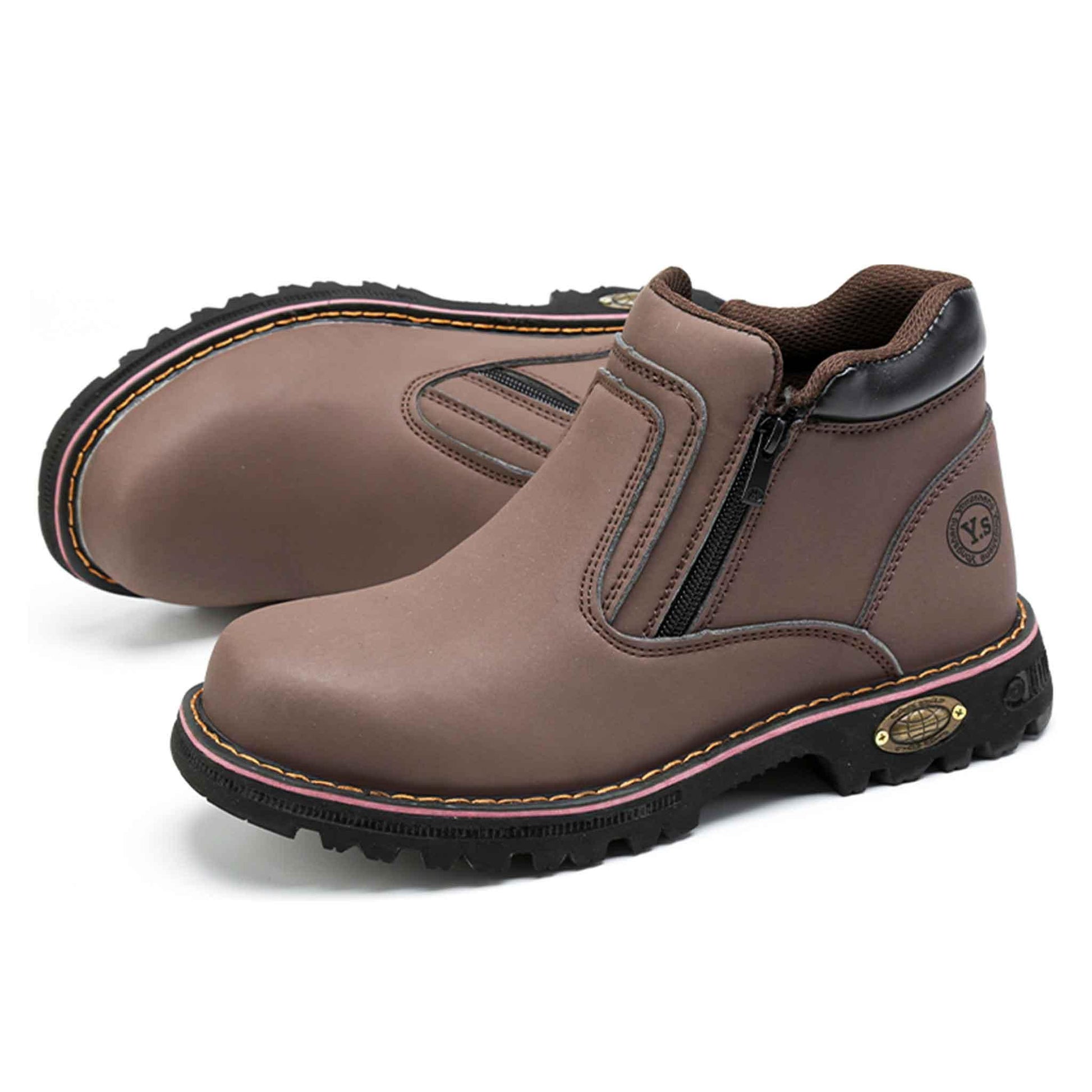 Men's Steel Toe Side Zip Boots - Slip Resistant | B129 - USINE PRO Footwear