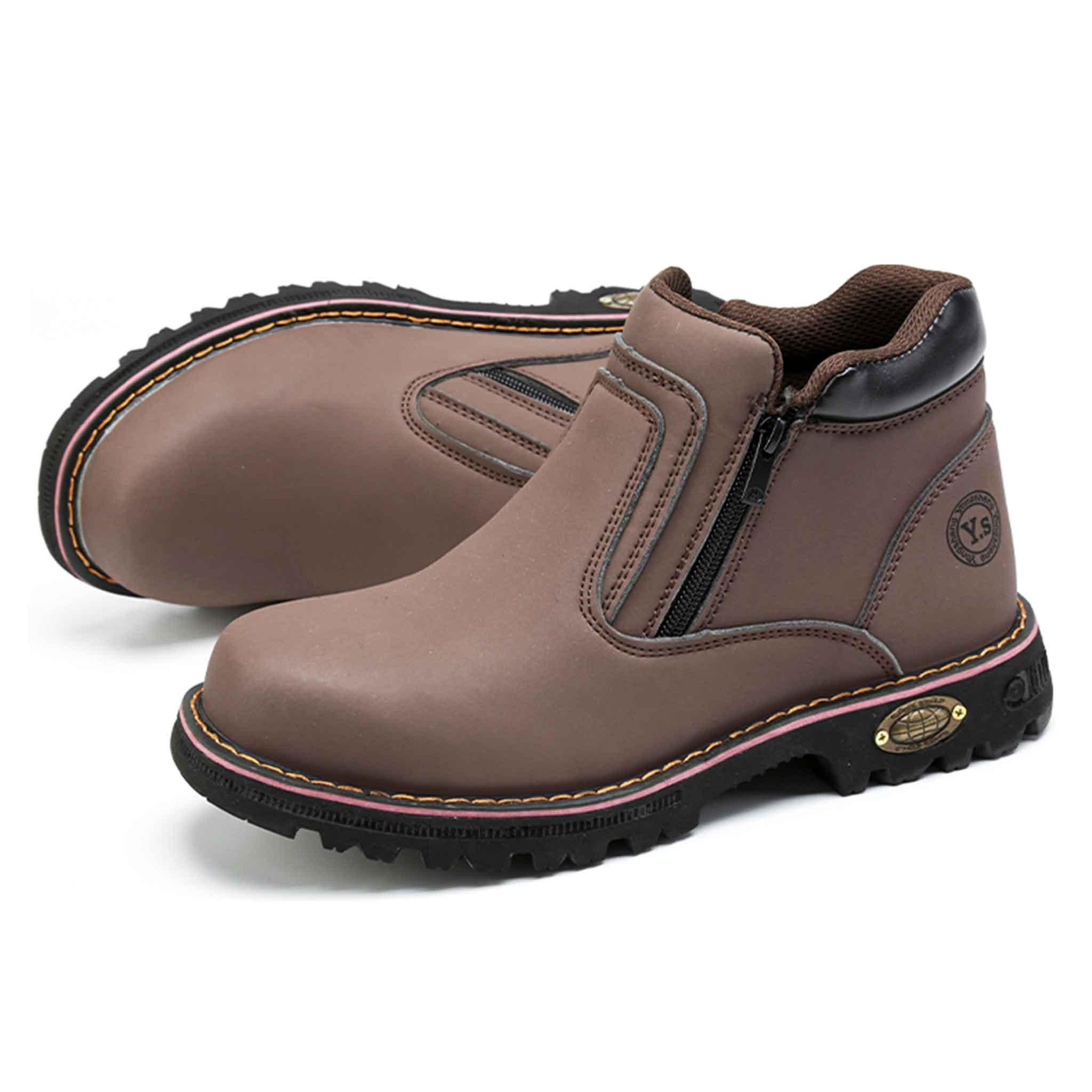 Men's Steel Toe Side Zip Boots - Slip Resistant | B129 - USINE PRO Footwear