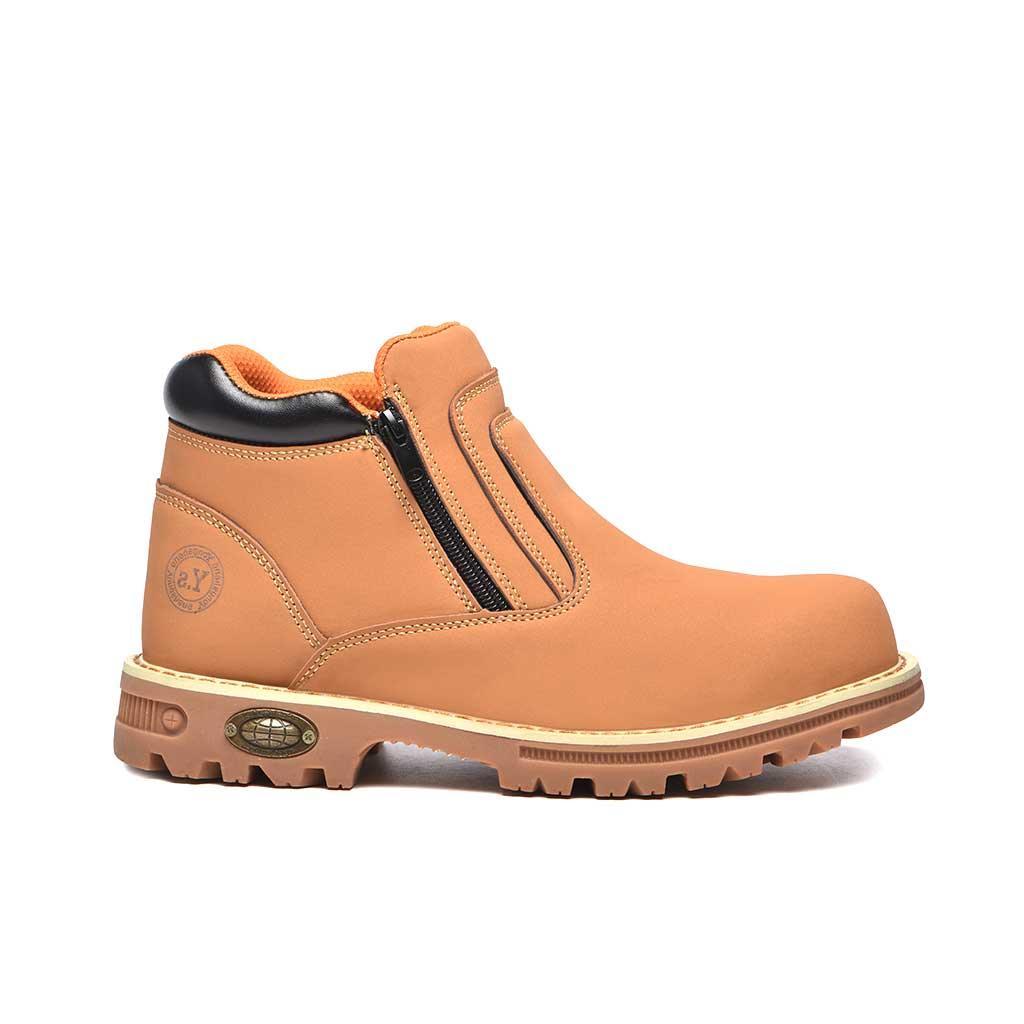 Men's Steel Toe Side Zip Boots - Slip Resistant | B129 - USINE PRO Footwear