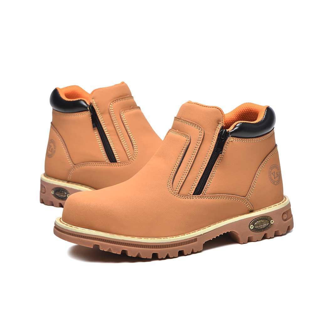 Men's Steel Toe Side Zip Boots - Slip Resistant | B129 - USINE PRO Footwear