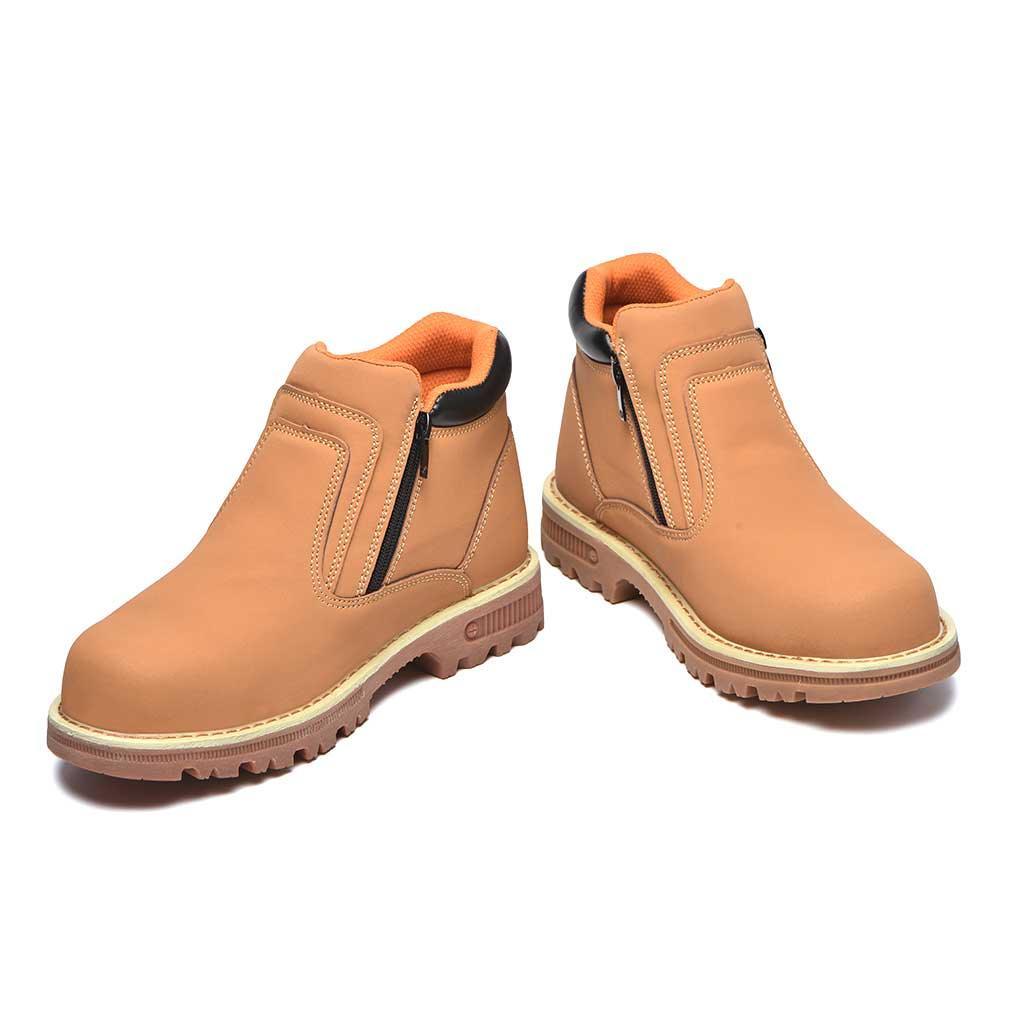 Men's Steel Toe Side Zip Boots - Slip Resistant | B129 - USINE PRO Footwear