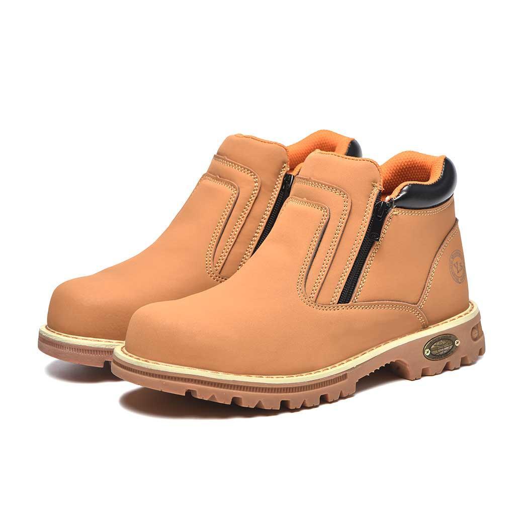 Men's Steel Toe Side Zip Boots - Slip Resistant | B129 - USINE PRO Footwear
