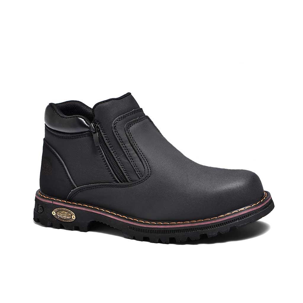 Men's Steel Toe Side Zip Boots - Slip Resistant | B129 - USINE PRO Footwear