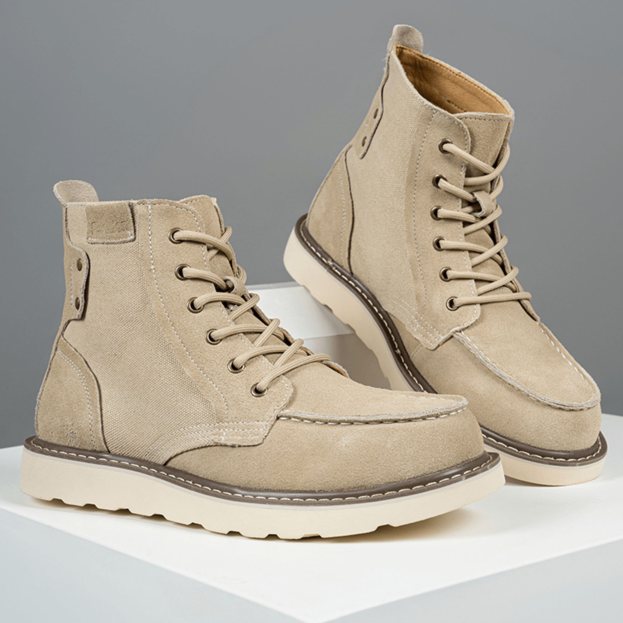 Men's 6" Moc-Toe Wedge Boots - Heritage Suede | C003