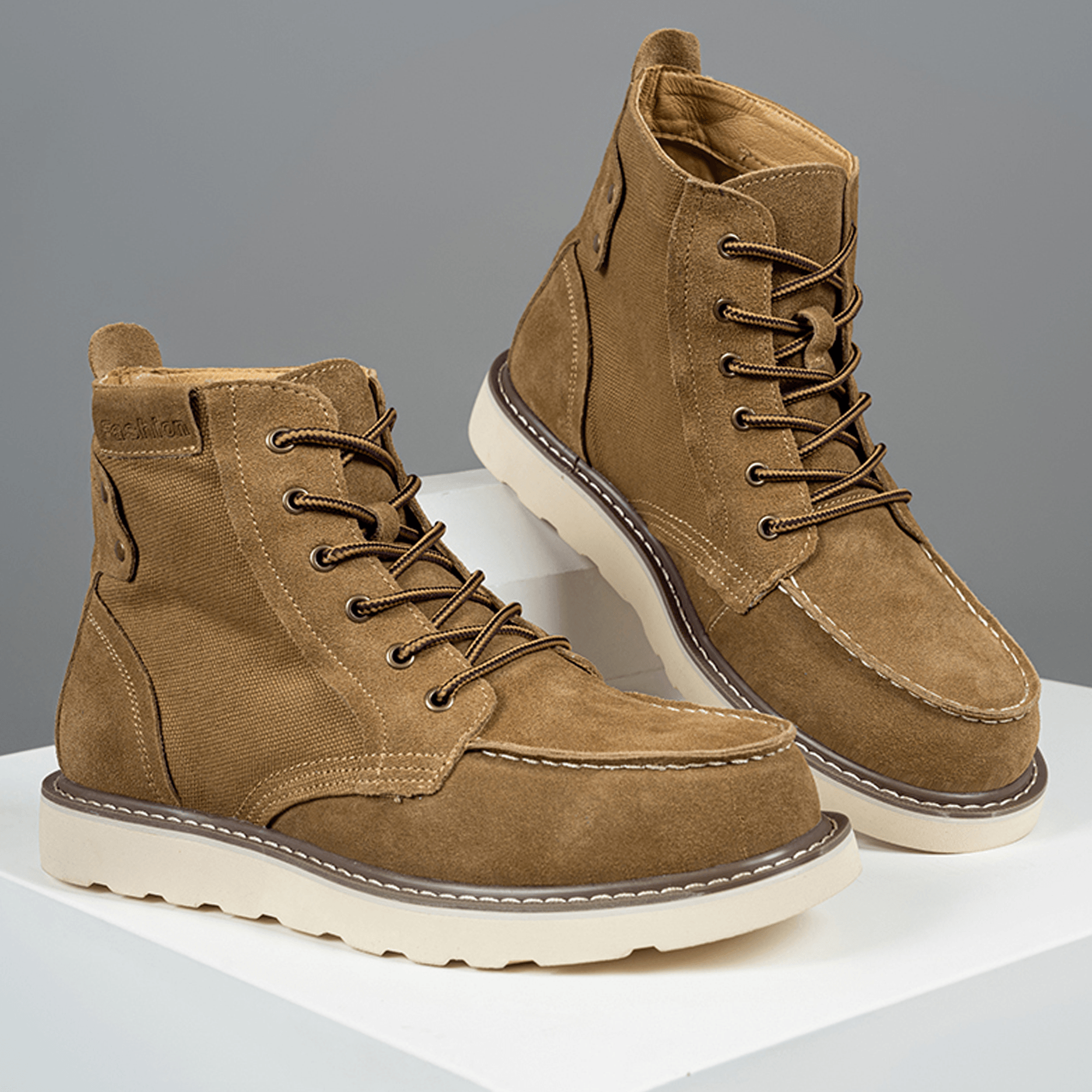 Men's 6" Moc-Toe Wedge Boots - Heritage Suede | C003
