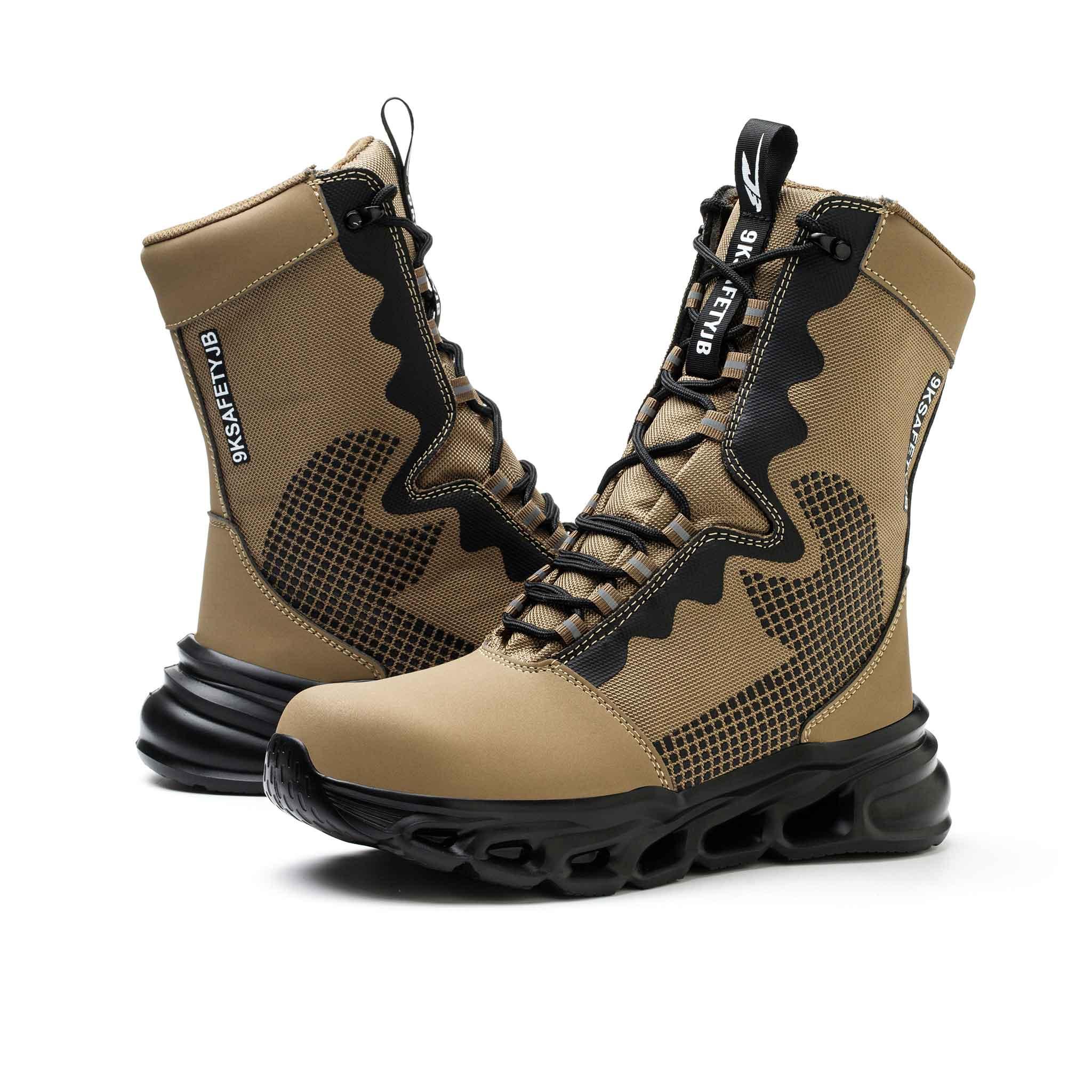 Men's 8-Inch Waterproof Steel Toe Work Boots - Slip-Resistant & Durable | B307