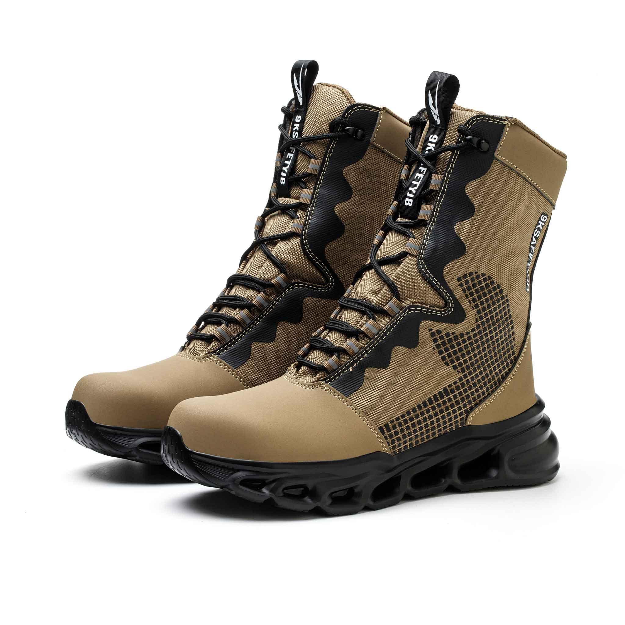 Men's 8-Inch Waterproof Steel Toe Work Boots - Slip-Resistant & Durable | B307