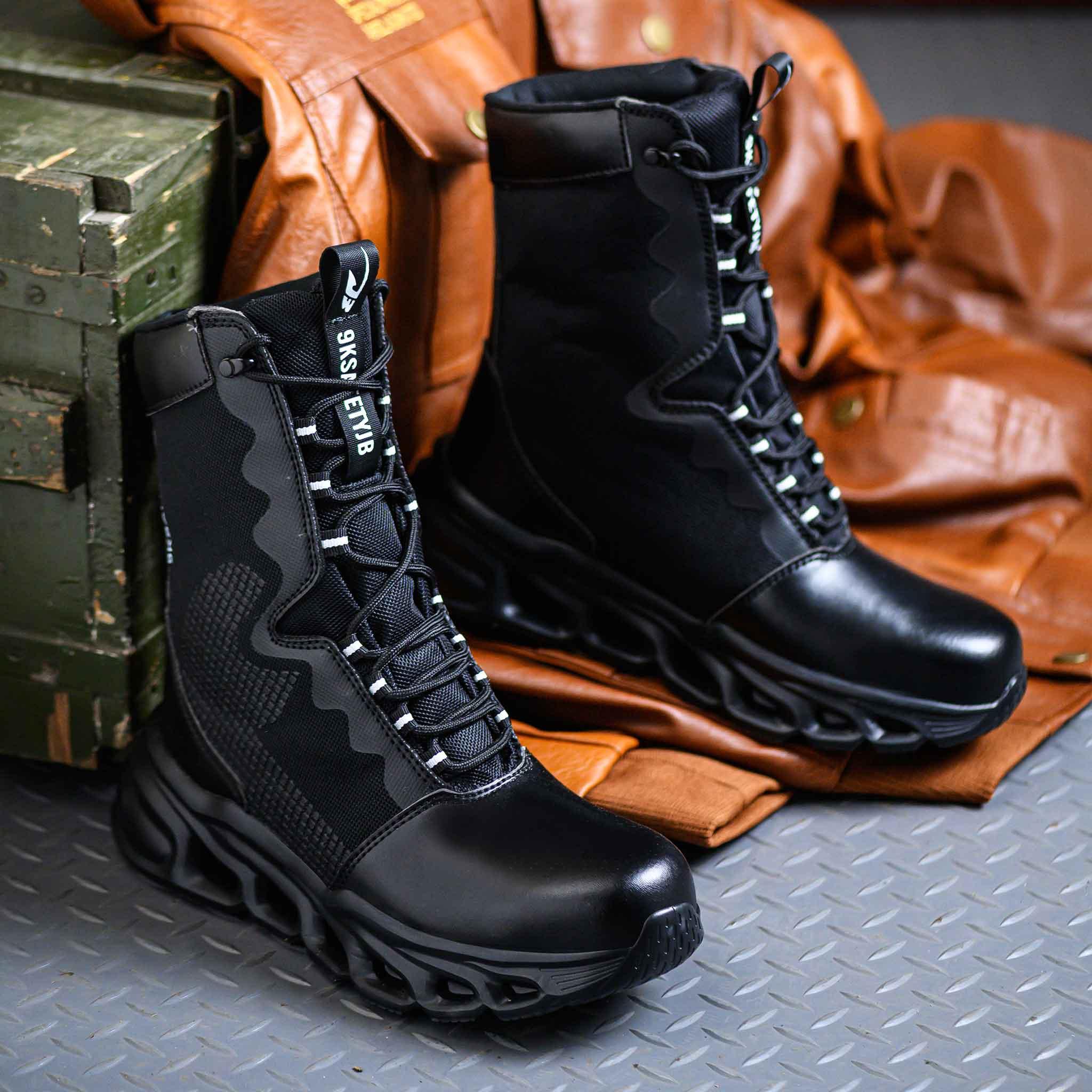 Men's 8-Inch Waterproof Steel Toe Work Boots - Slip-Resistant & Durable | B307