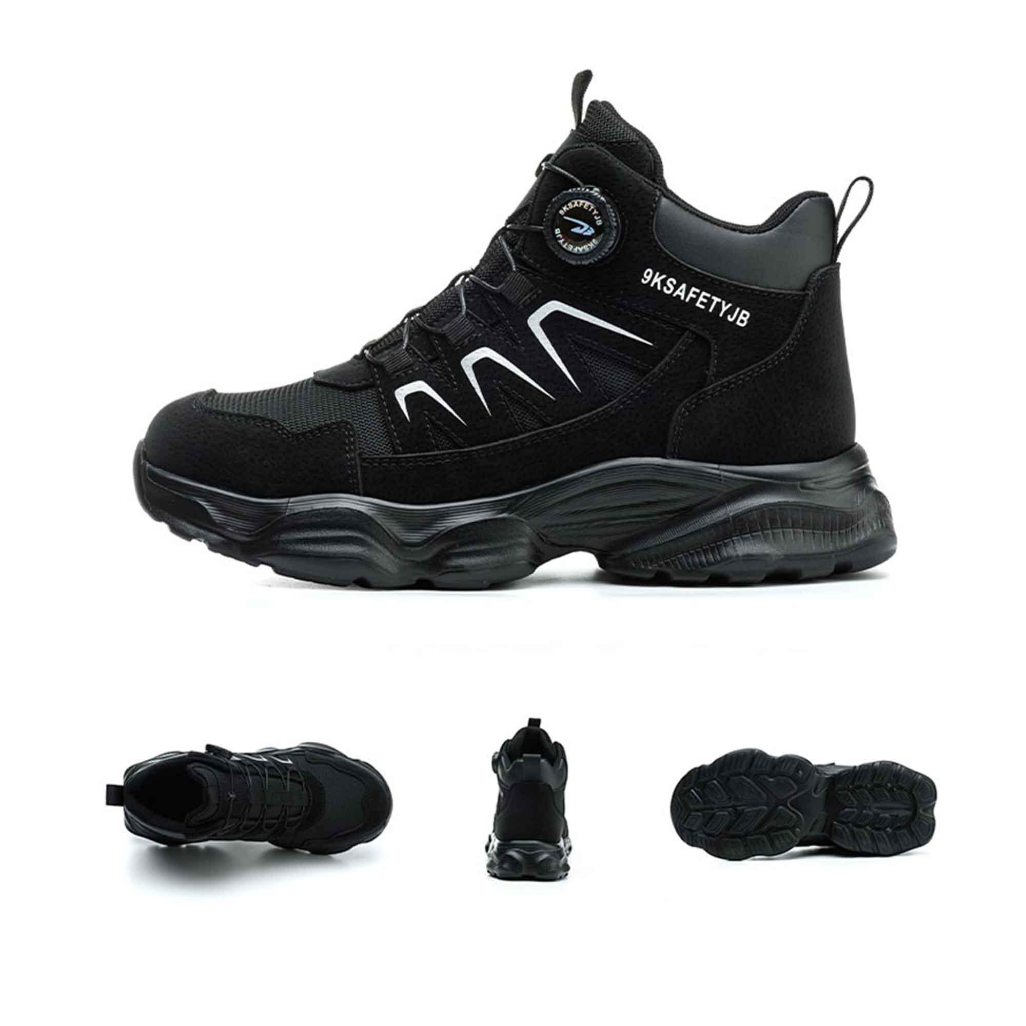 Men's Breathable Steel Toe Work Boots - Easy-Tie Dial Lacing | B322