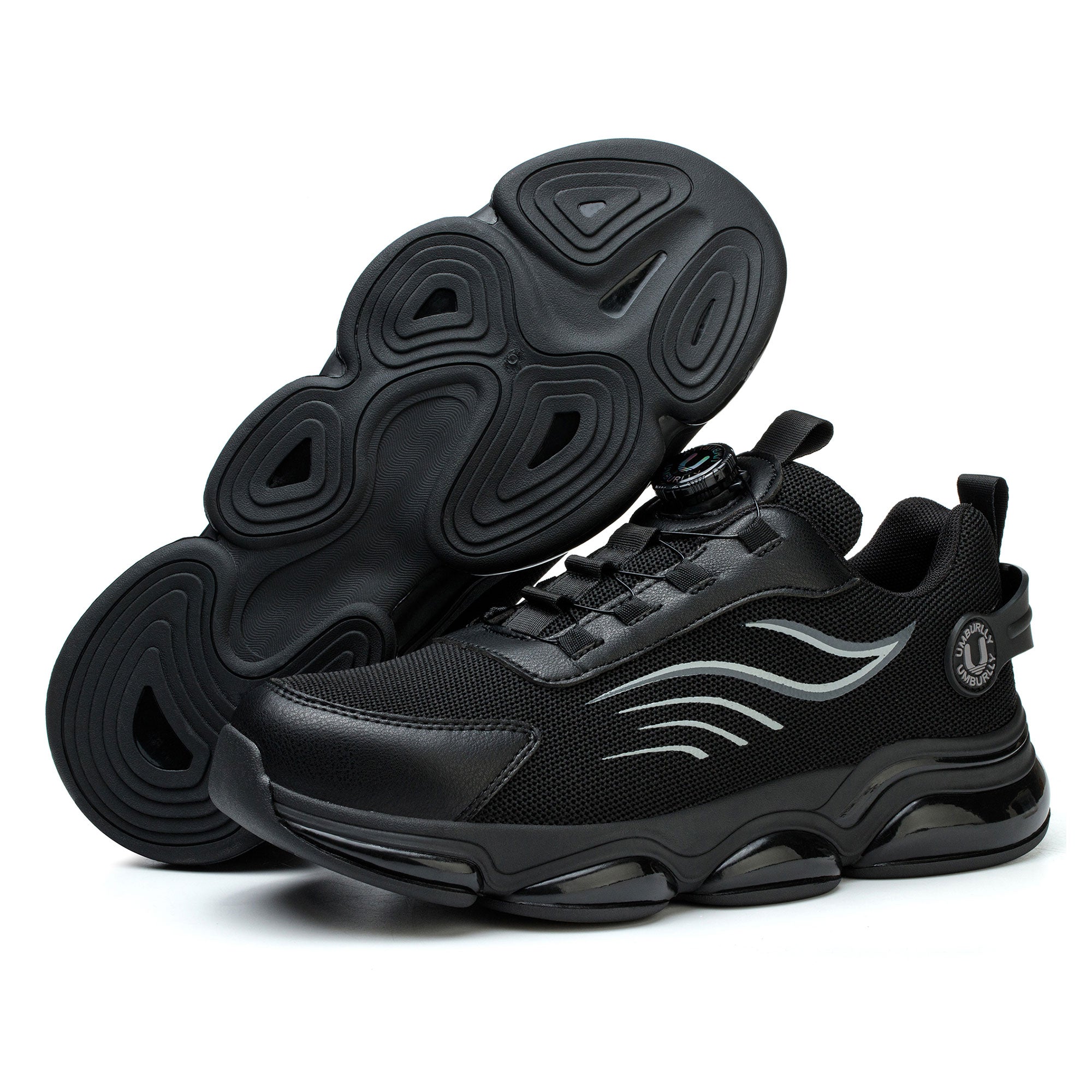 Men's Breathable Steel Toe Work Sneakers - Knob Lacing | B341