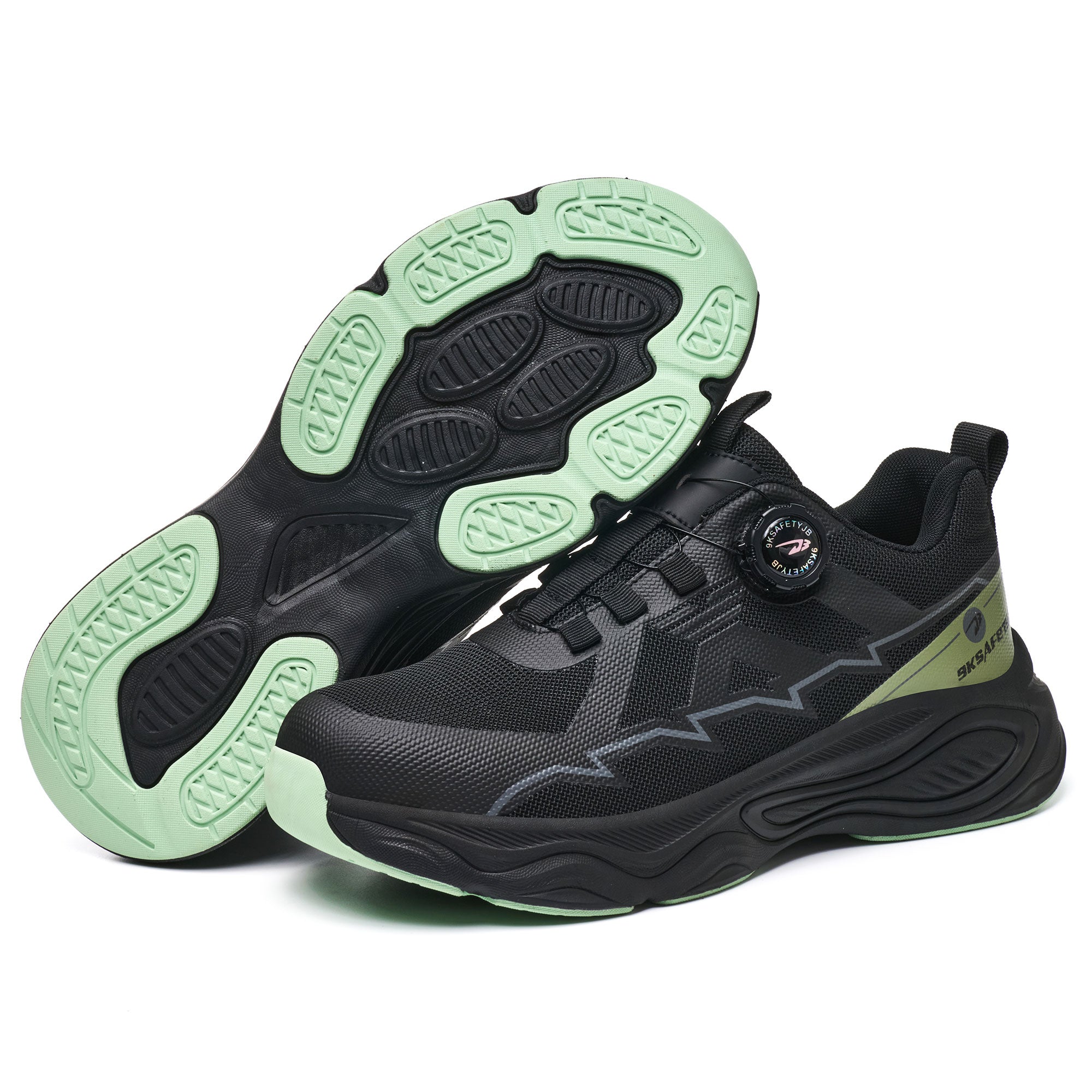 Men's Steel Toe Dial Lacing Work Sneakers - Slip Resistant Sole | B351