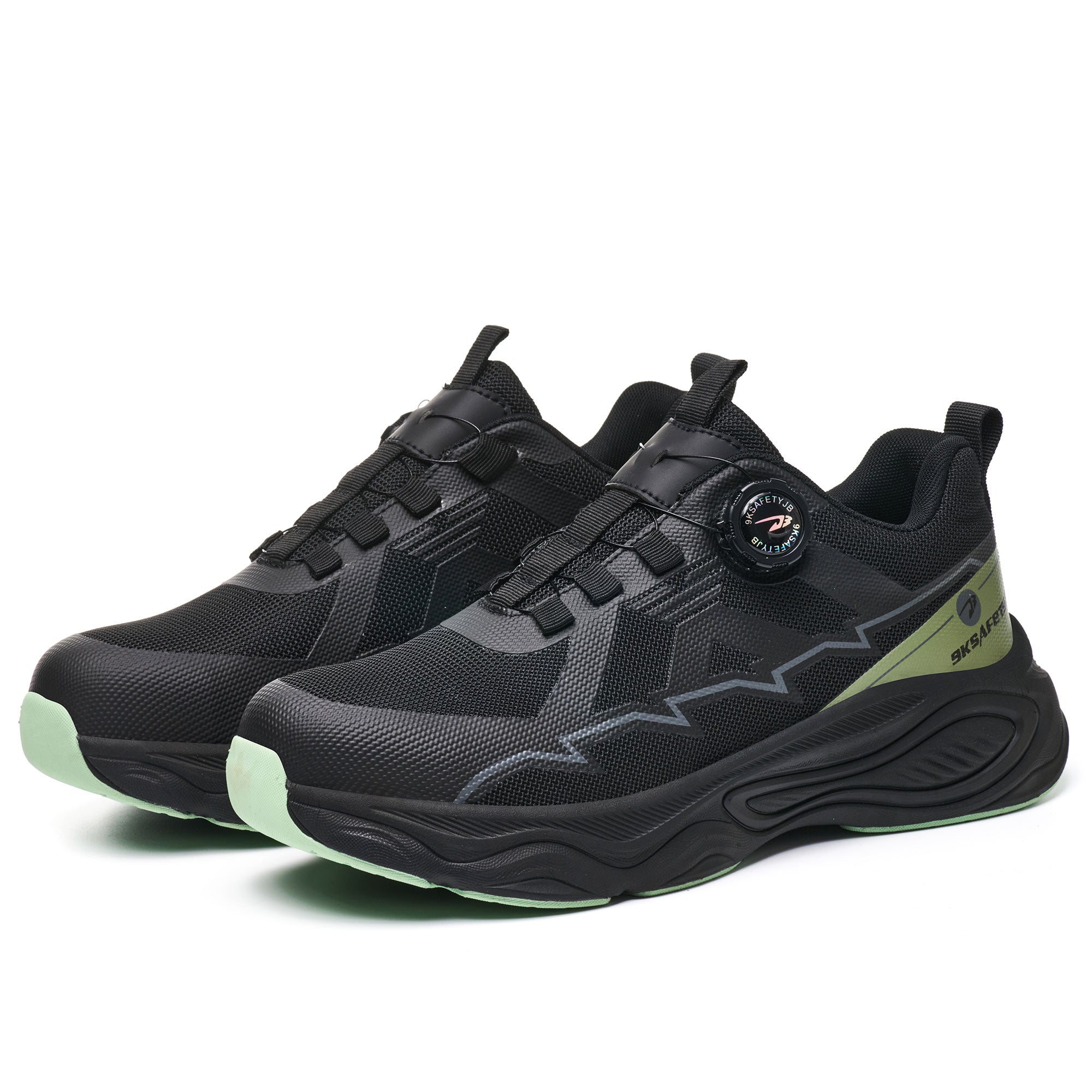 Men's Steel Toe Dial Lacing Work Sneakers - Slip Resistant Sole | B351