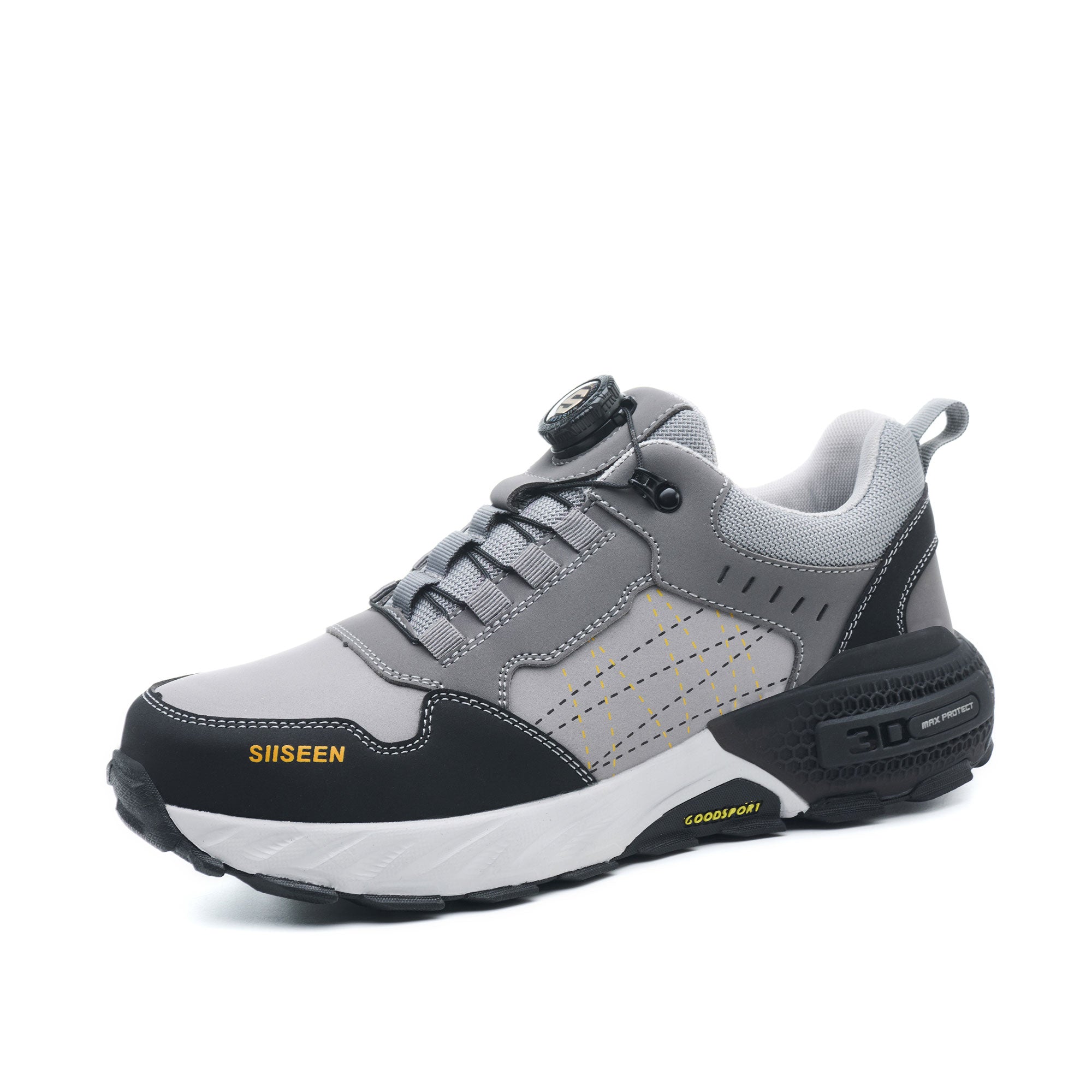 Men's Steel Toe Knob Lacing Work Sneakers - Breathable Mesh | B338