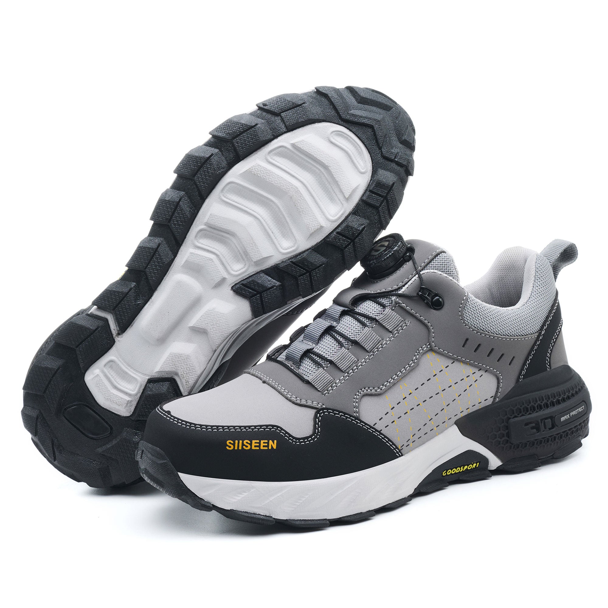 Men's Steel Toe Knob Lacing Work Sneakers - Breathable Mesh | B338