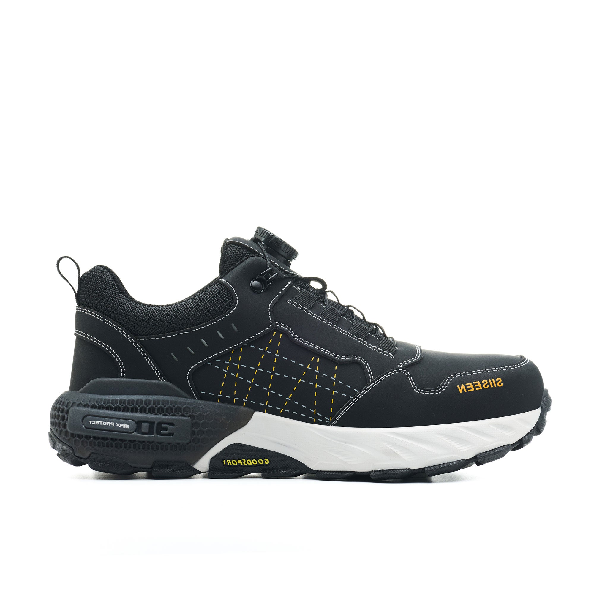 Men's Steel Toe Knob Lacing Work Sneakers - Breathable Mesh | B338