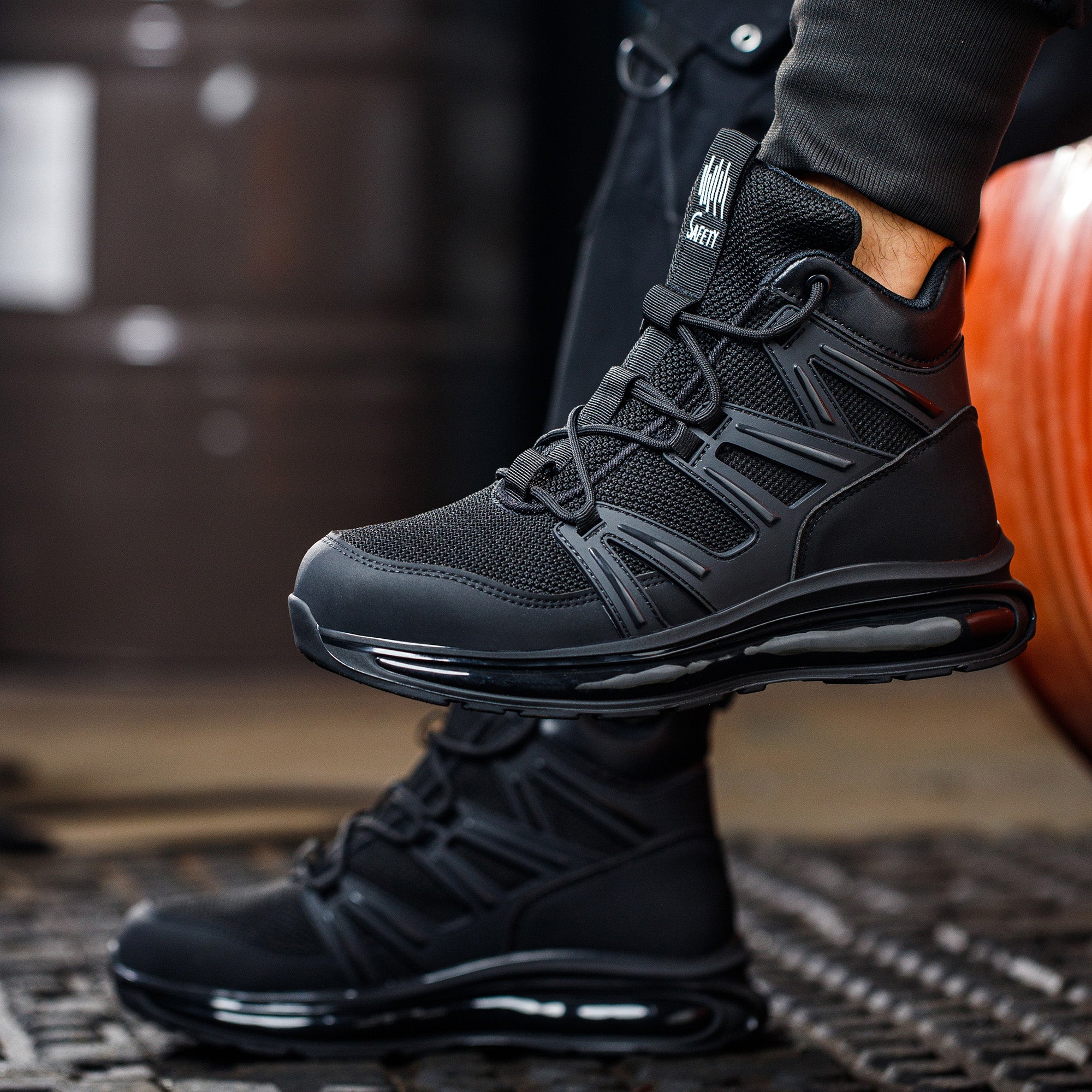 Men's Steel toe Breathable Work Boots - Air Cushioned Sole | B343