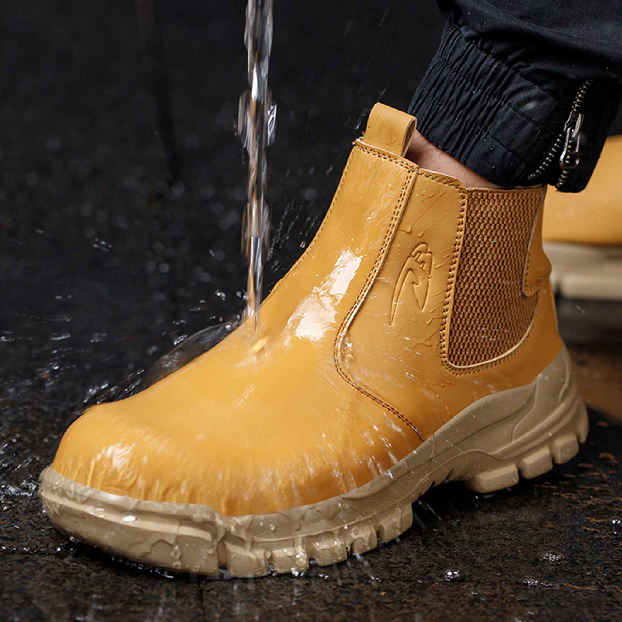 Men's Steel toe Waterproof Work Boots - Classic Chelsea | B344