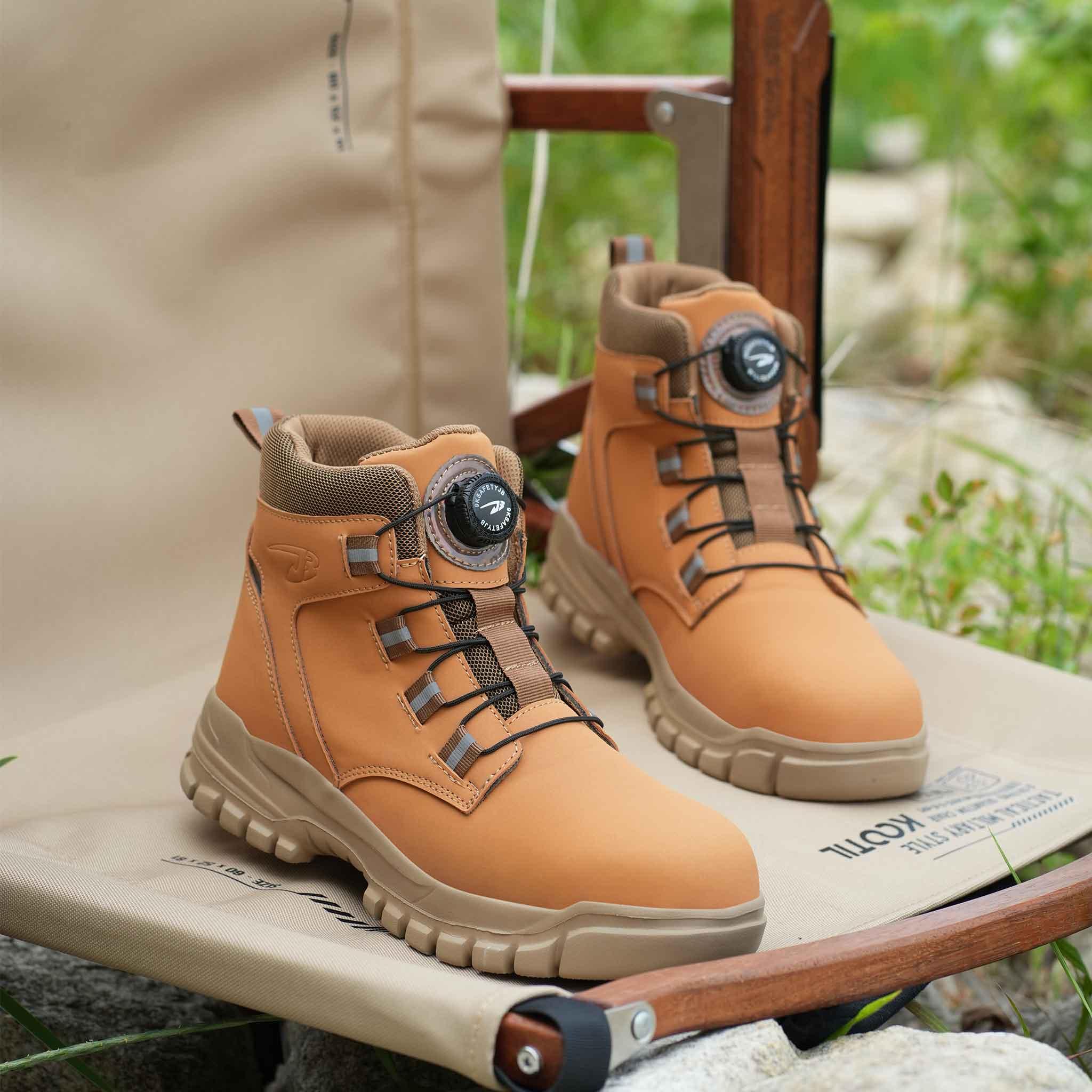 Men's Waterproof Steel Toe Work Boots - Knob Lacing System | B309