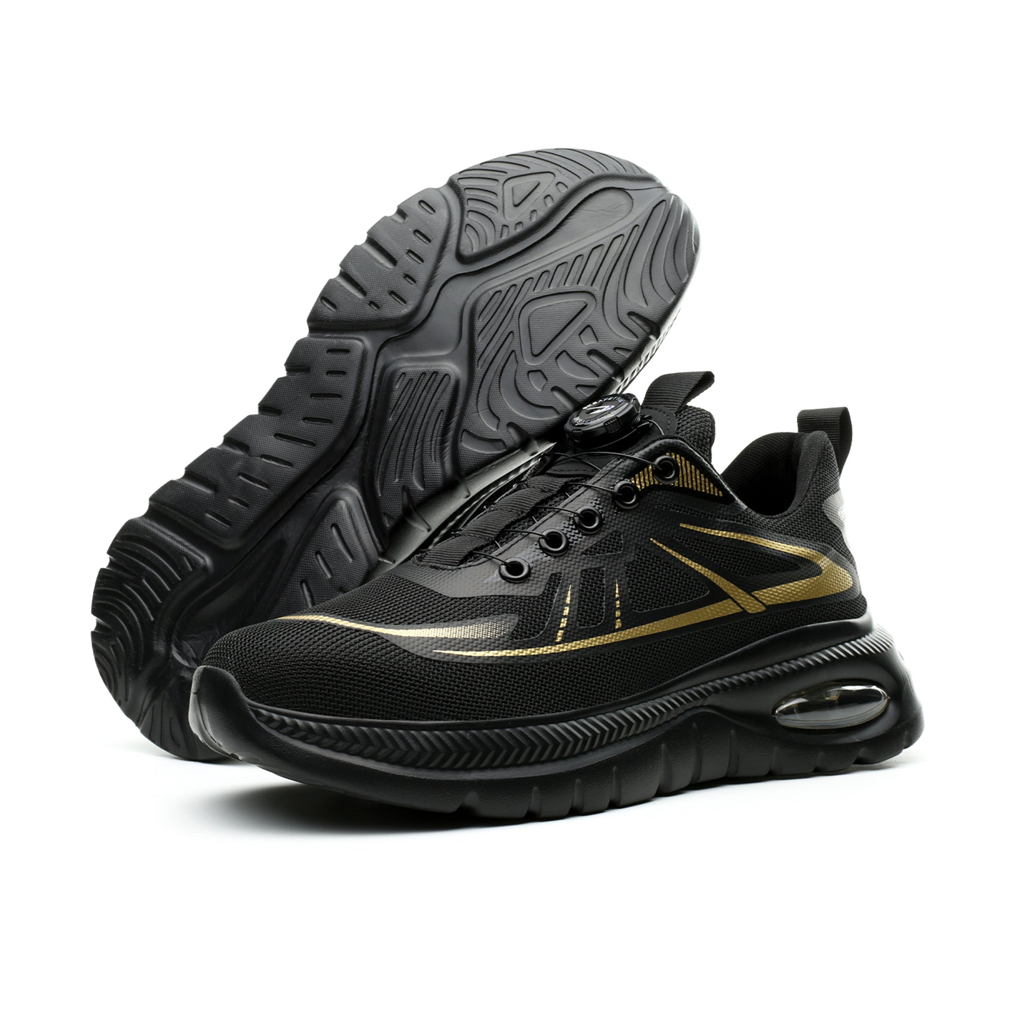 Women's Air Cushioned Steel Toe Work Sneakers - Dial Lacing | B347