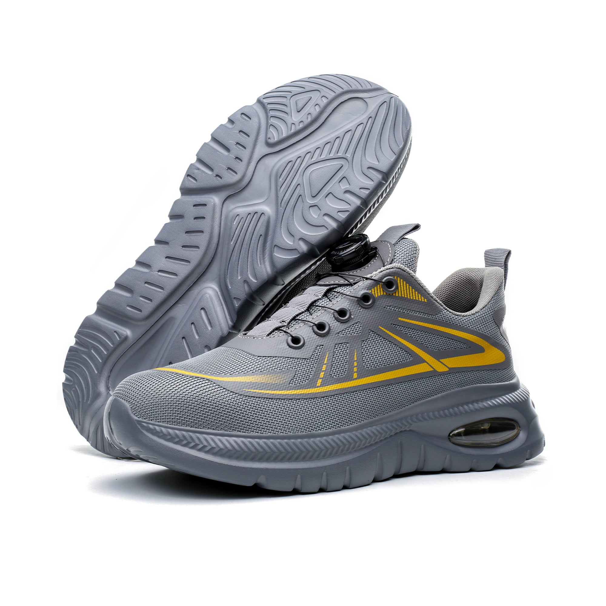 Women's Air Cushioned Steel Toe Work Sneakers - Dial Lacing | B347