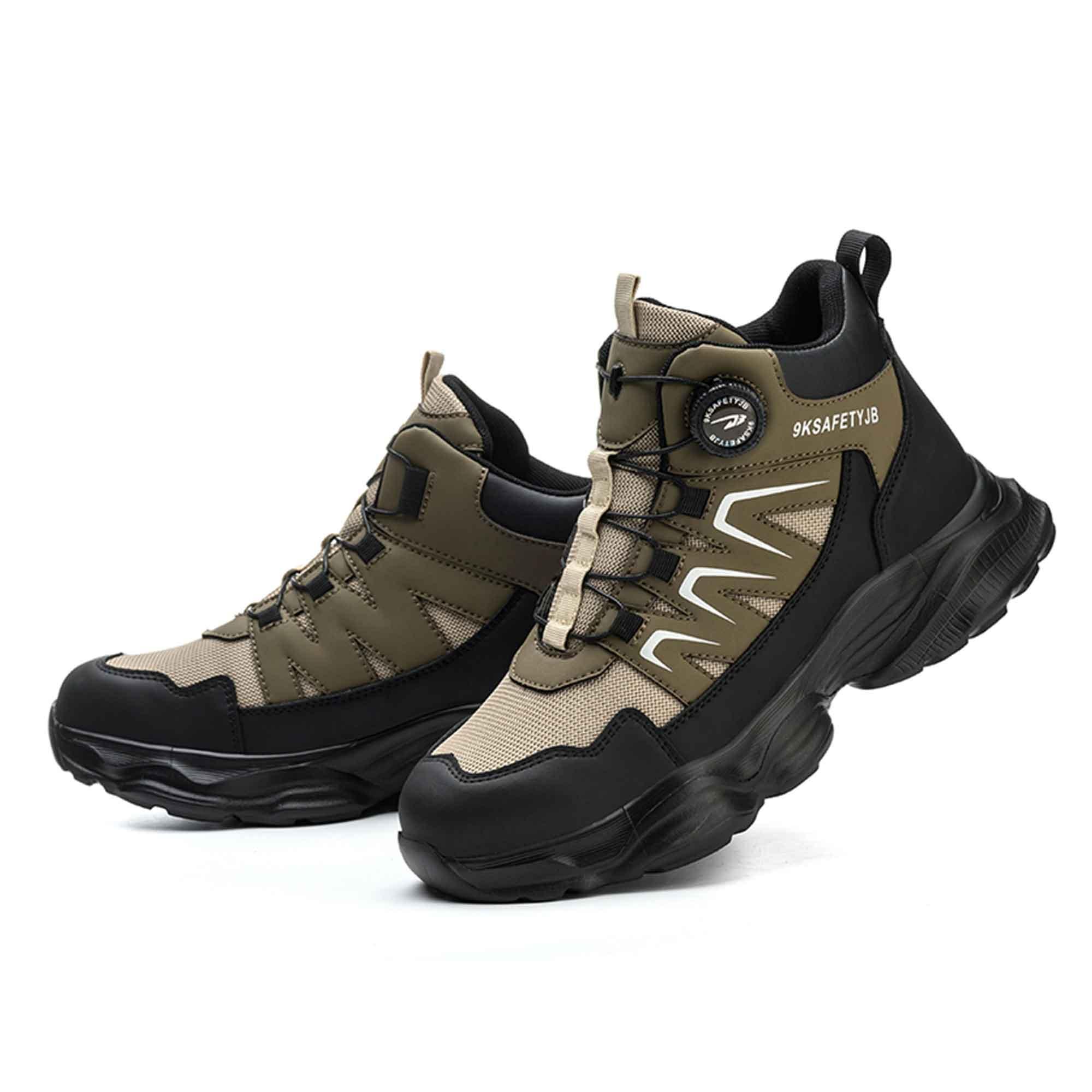 Women's Breathable Steel Toe Work Boots - Knob Lacing System | B314