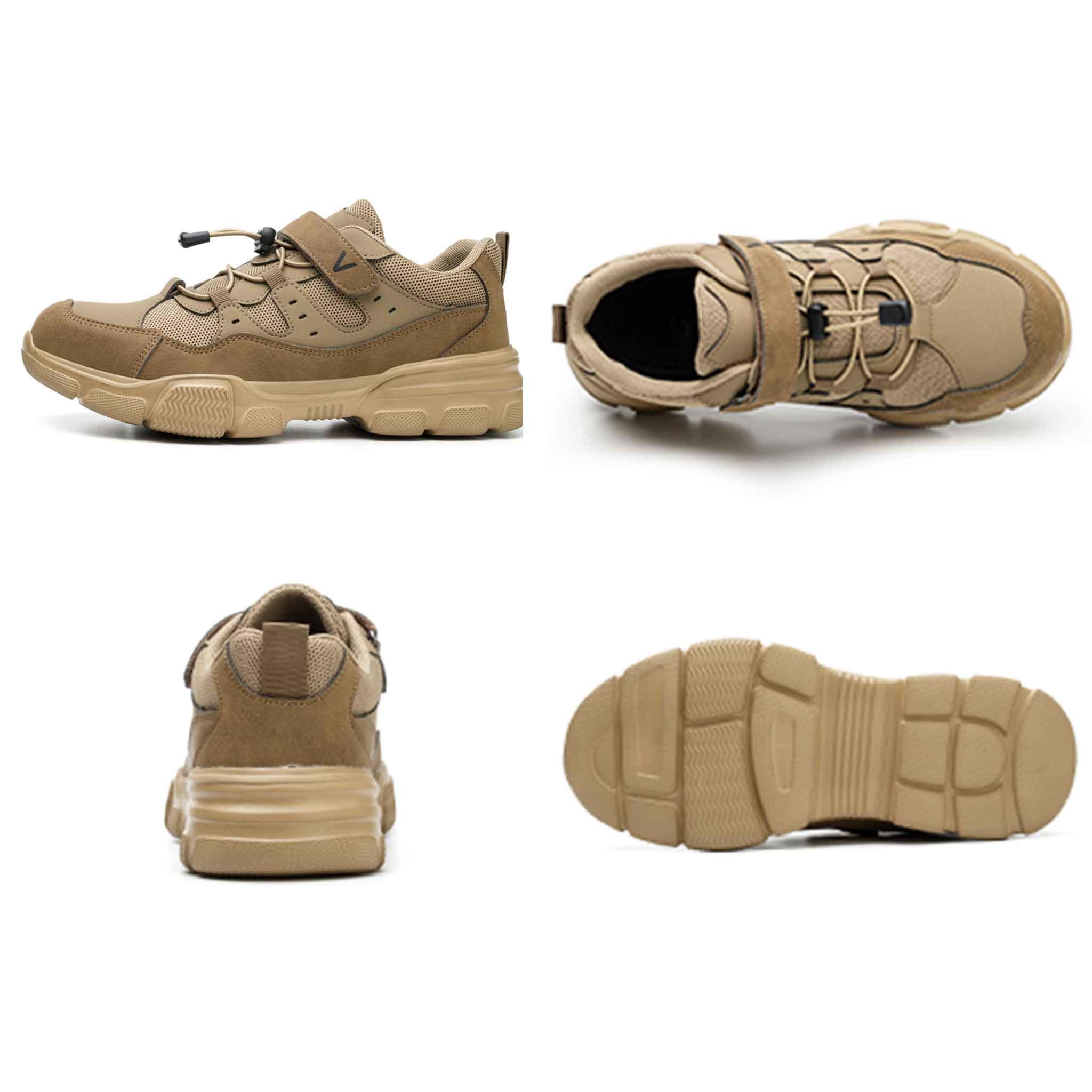 Women's Steel Toe Easy-Tie Shoes - Adjustable Velcro | B265