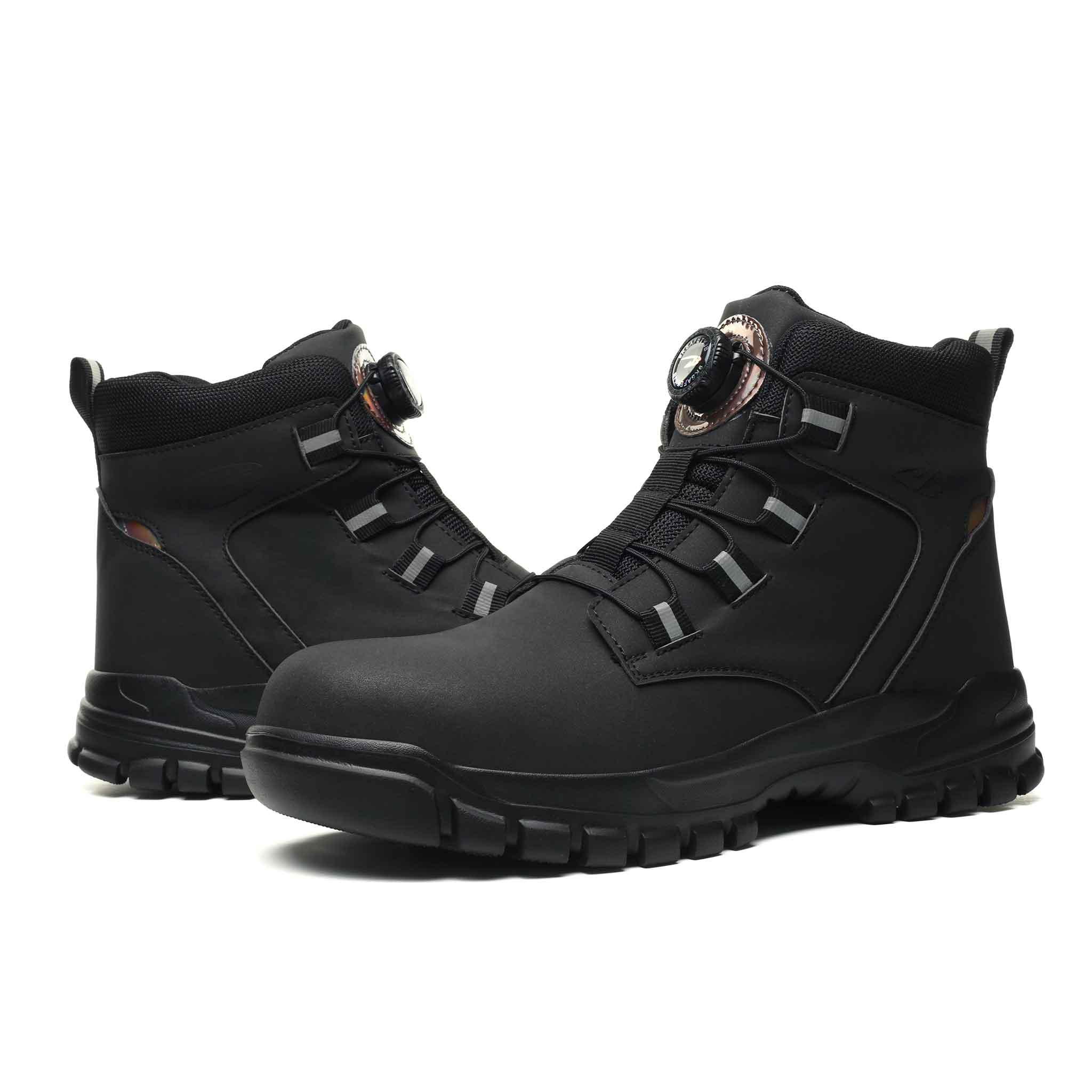 Women's Waterproof Steel Toe Work Boots - Easy-Tie Knob Lacing | B310