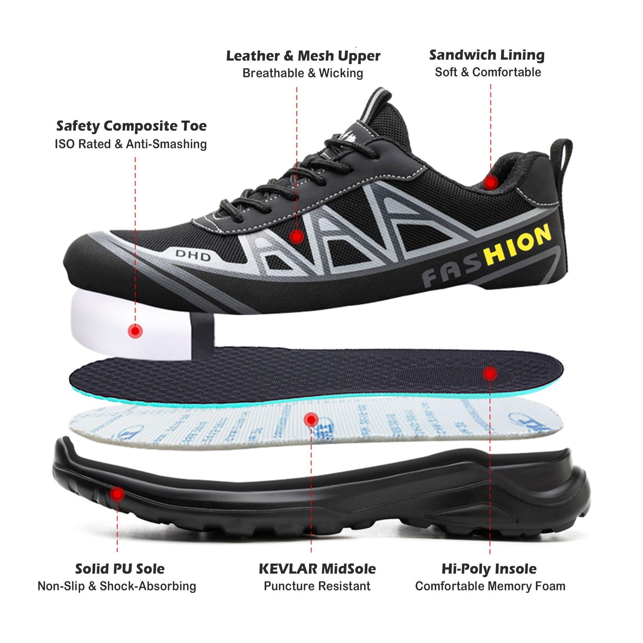 Men's Steel Toe ESD Work Shoes Lightweight Non Slip - USINE PRO | Z030