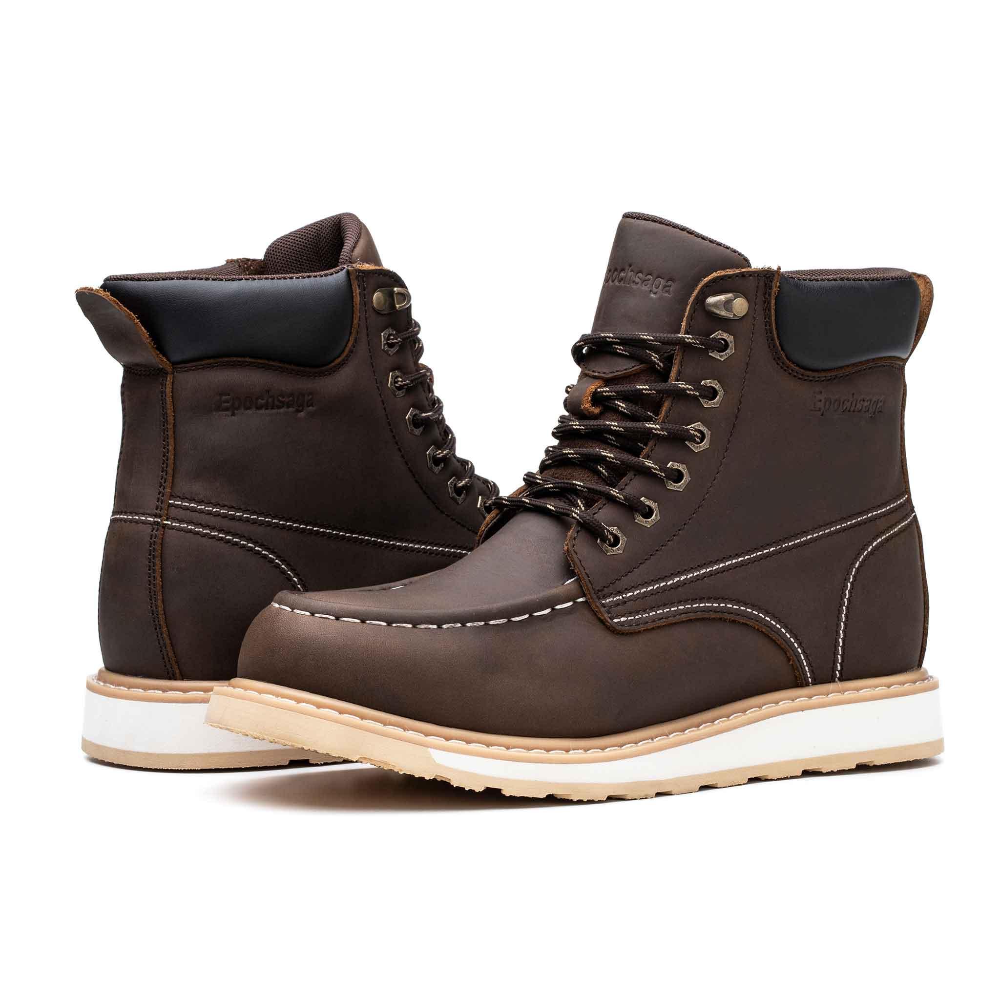 Men's Steel Toe Waterproof Work Boots - Rubber Sole | H004