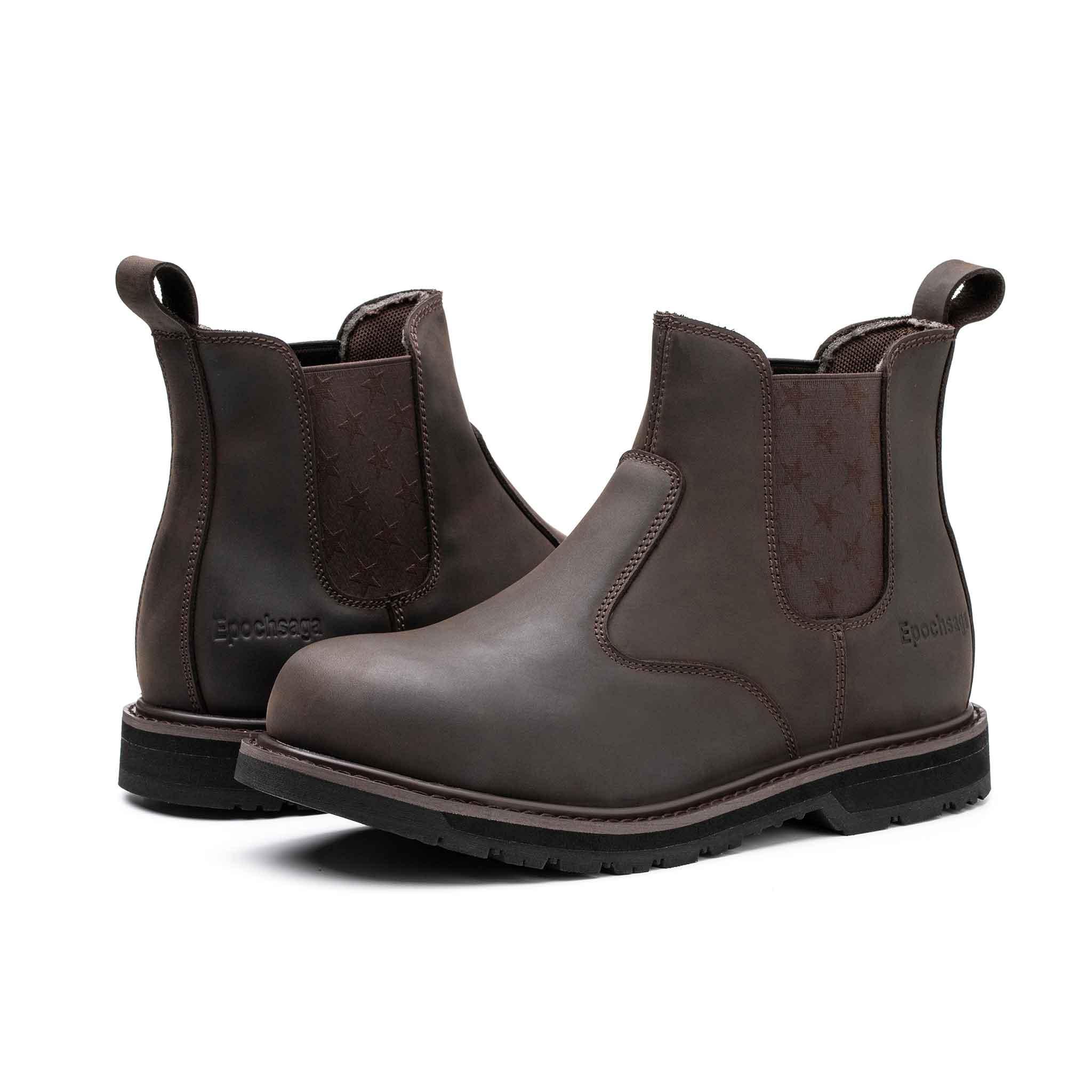 Women's Steel Toe Chelsea Boots - Rubber Sole | H003