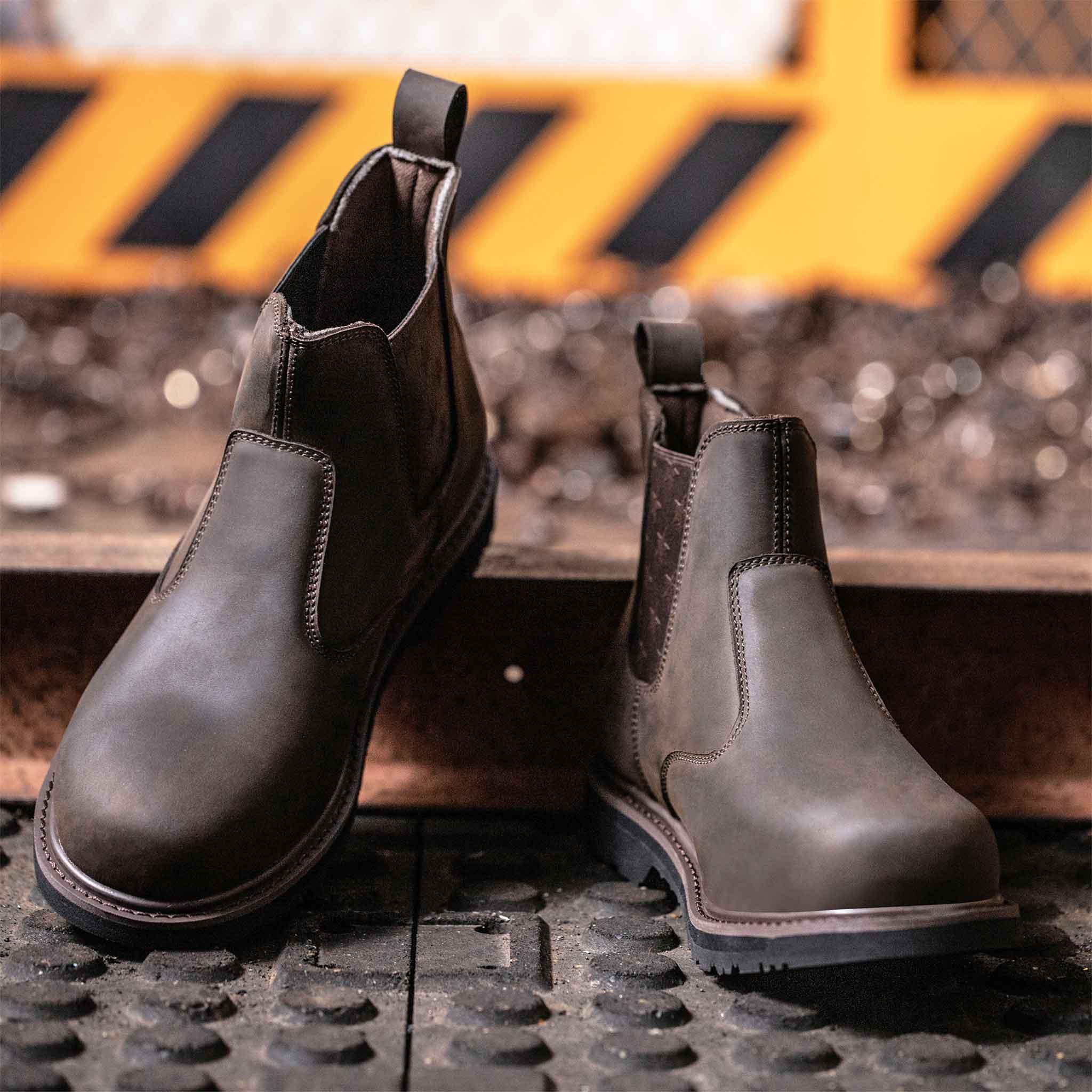 Women's Steel Toe Chelsea Boots - Rubber Sole | H003