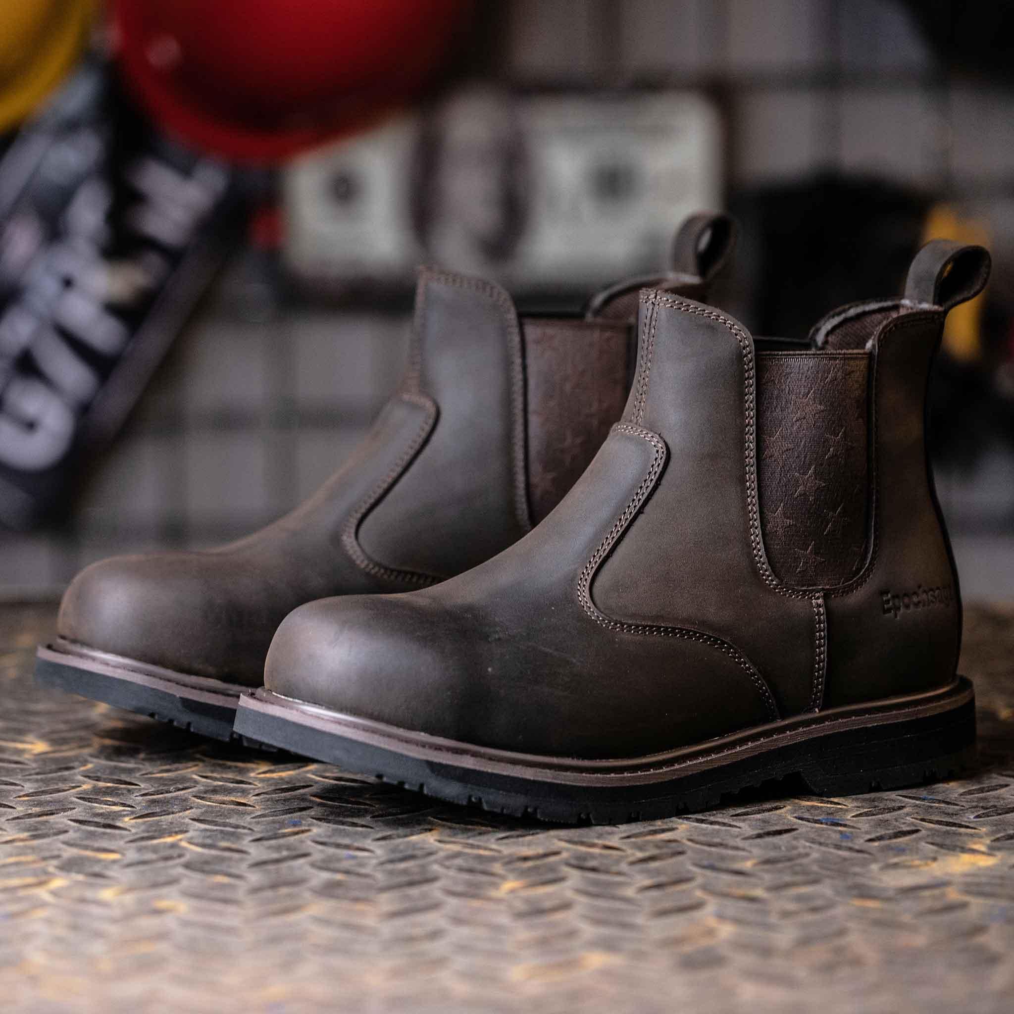 Women's Steel Toe Chelsea Boots - Rubber Sole | H003