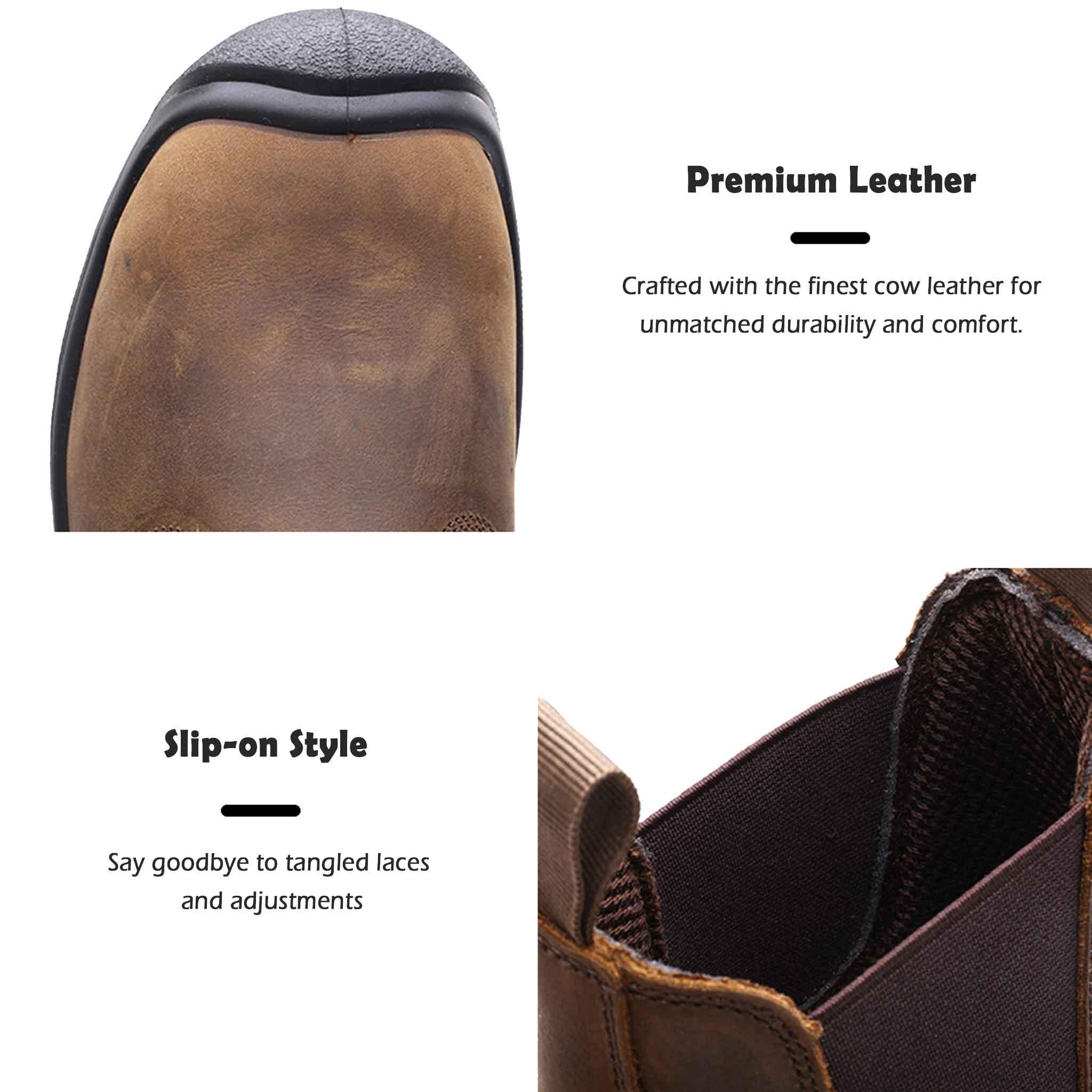 Women's Steel Toe Chelsea Work Boots - Waterproof | H001