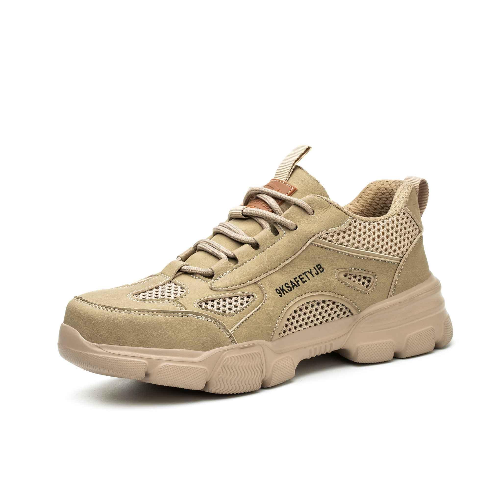 Women s Steel Toe Work Shoes Lightweight B214 8 Beige