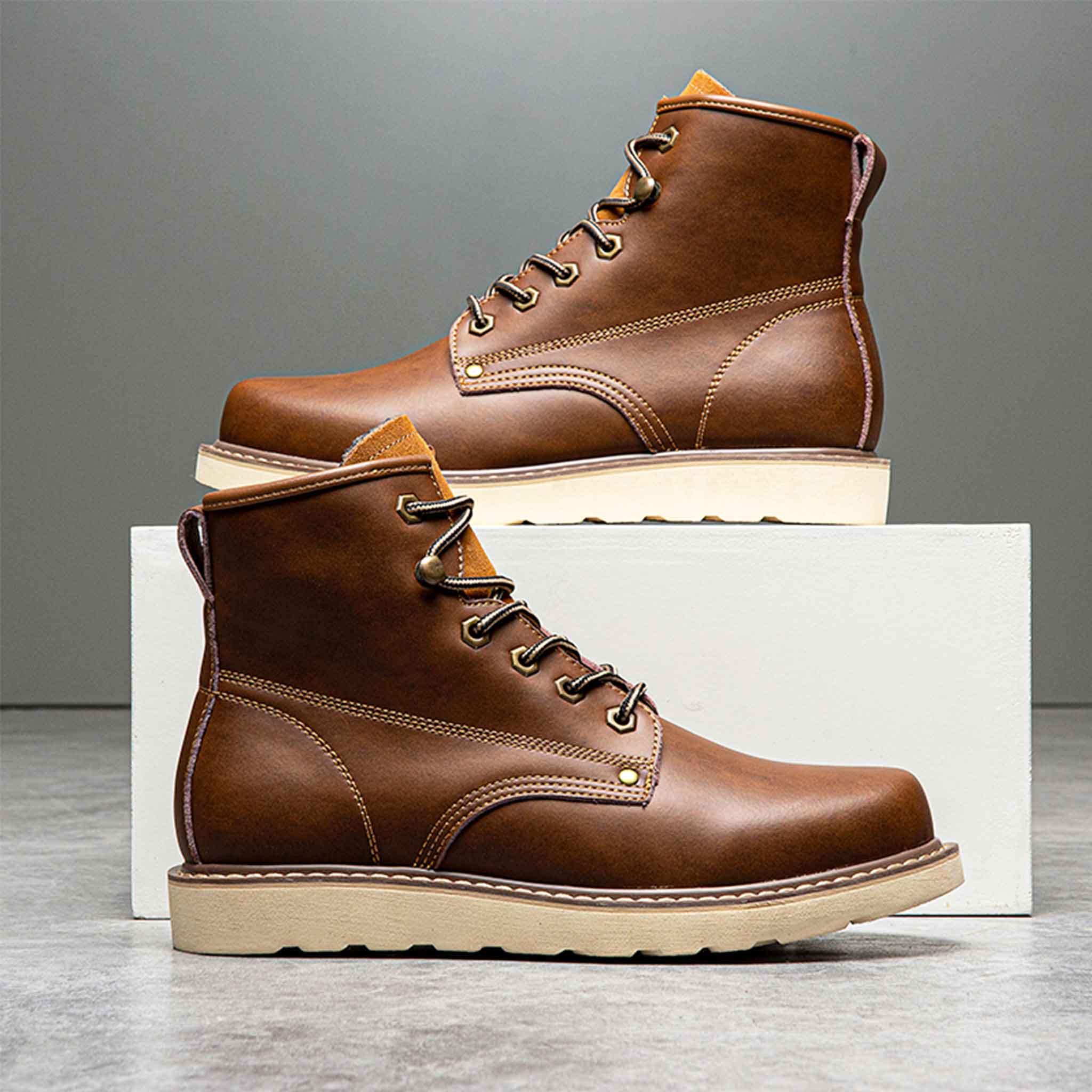 Mens wedge hot sale sole boots