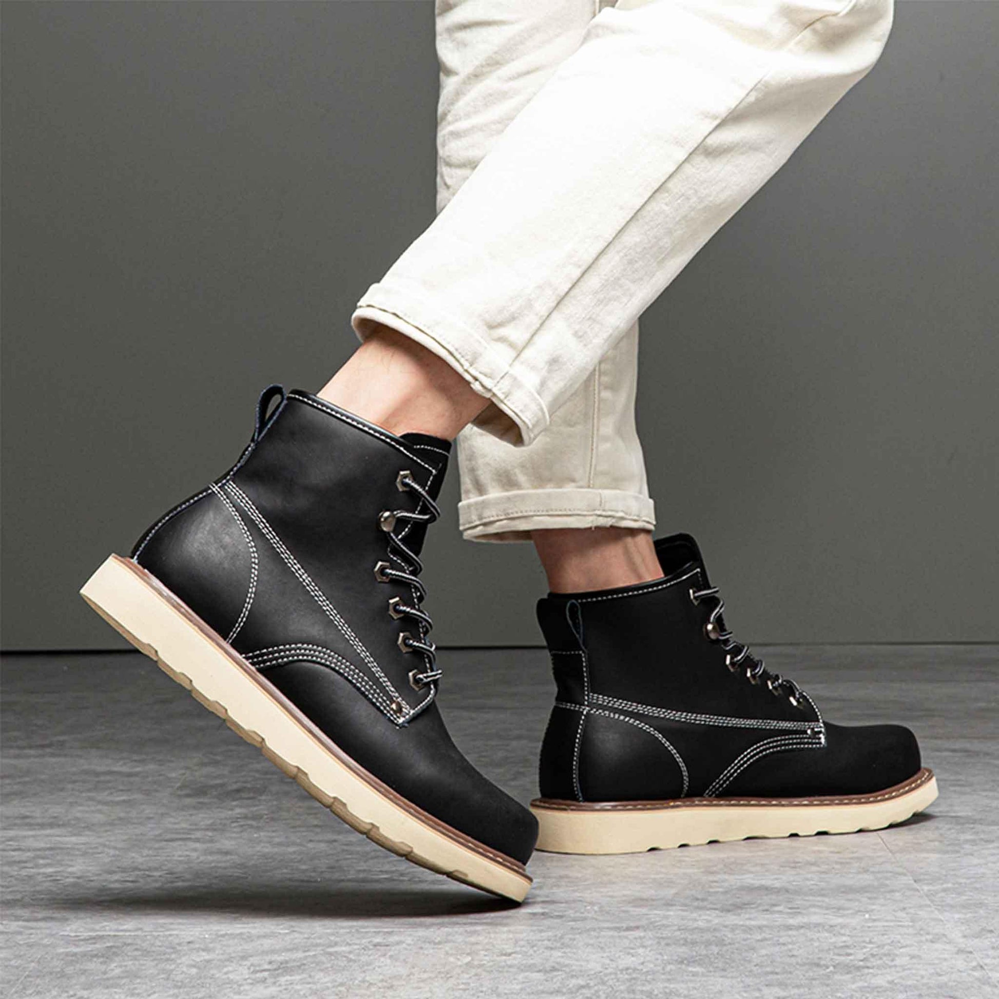 Men's 6" Soft Toe Work Boots - Wedge Sole | C002 - USINE PRO Footwear