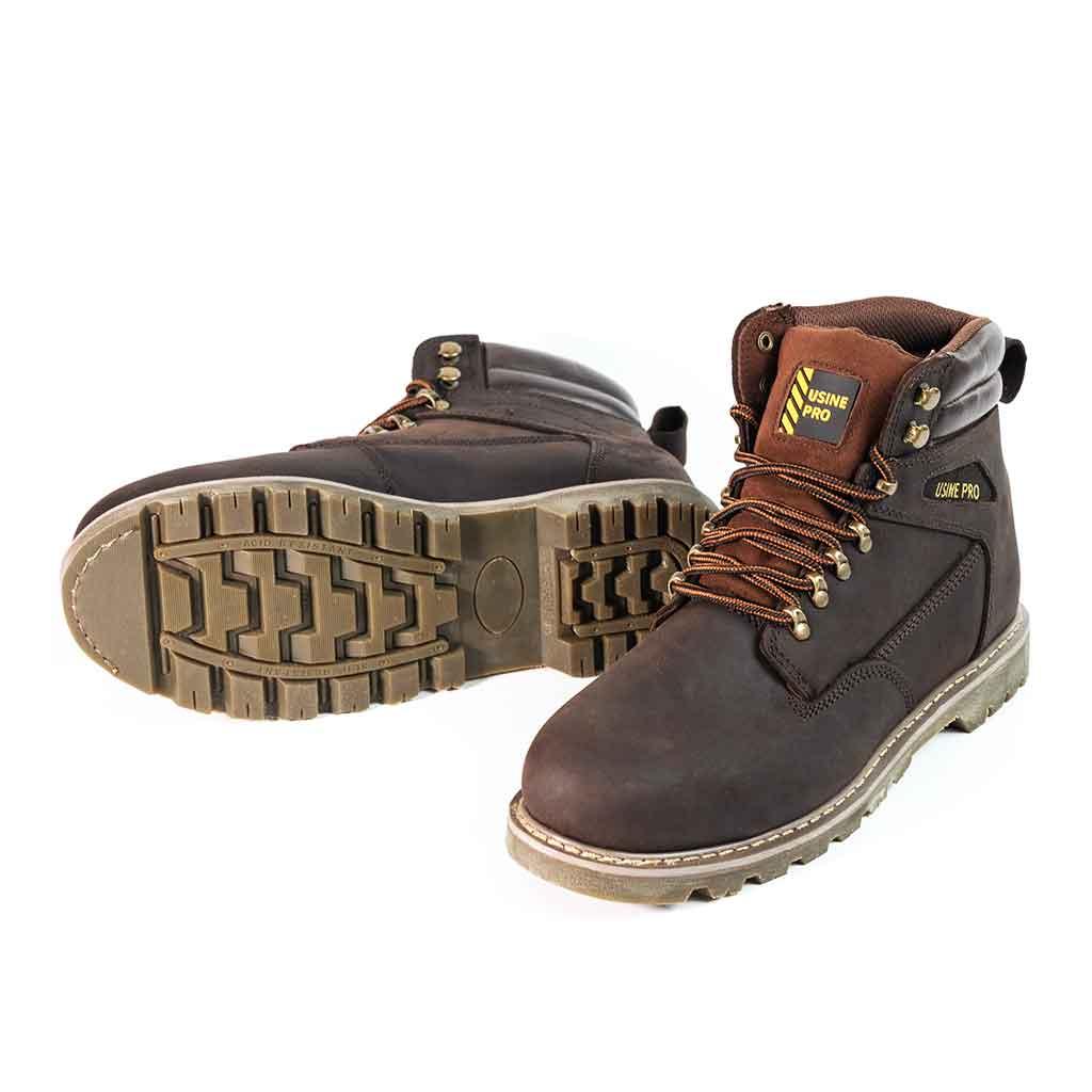 Men's 6" Steel Toe Boots - Genuine Leather | U001 - USINE PRO Footwear