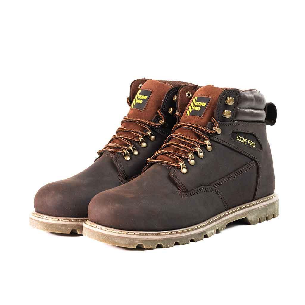 Men's 6" Steel Toe Boots - Genuine Leather | U001 - USINE PRO Footwear