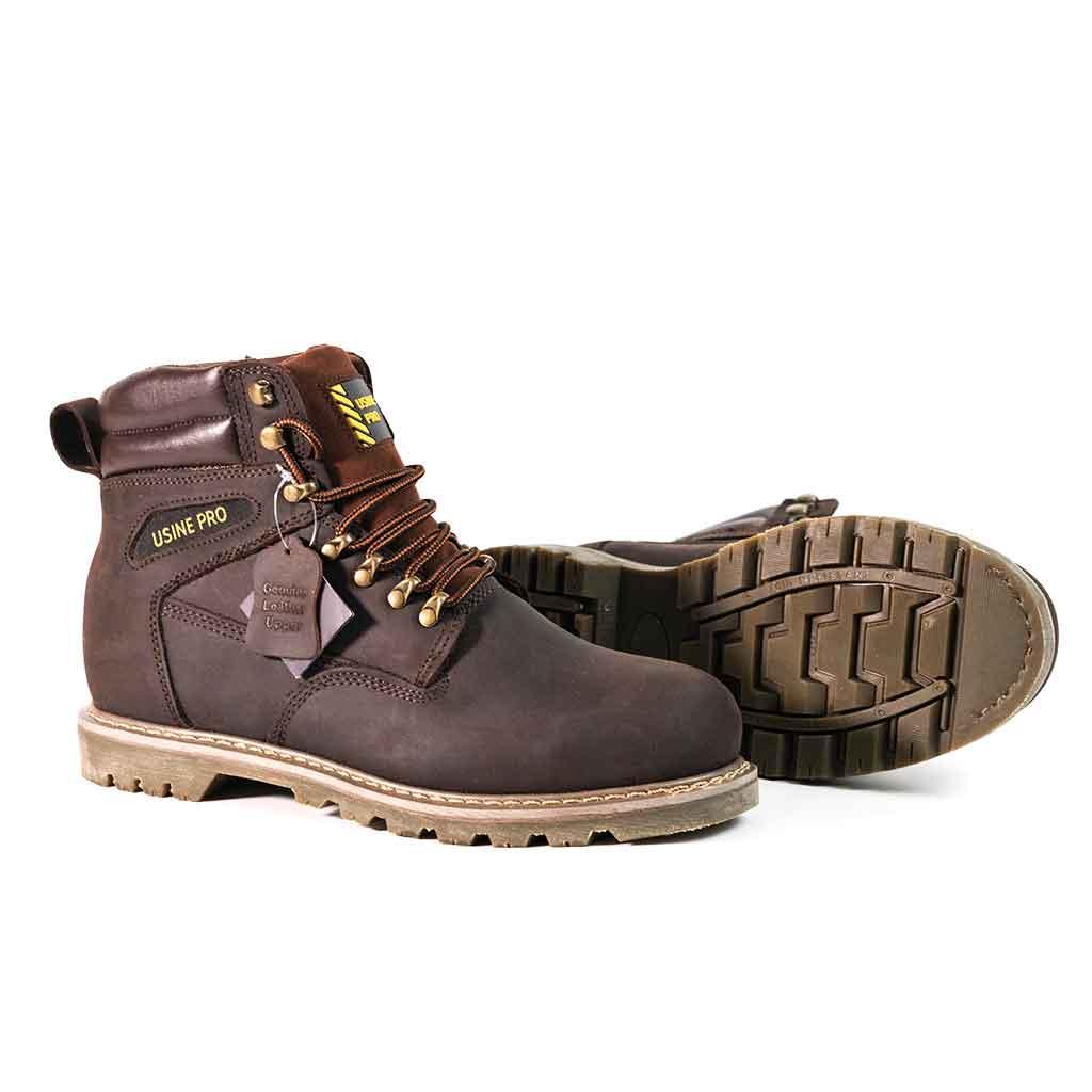 Men's 6" Steel Toe Boots - Genuine Leather | U001 - USINE PRO Footwear
