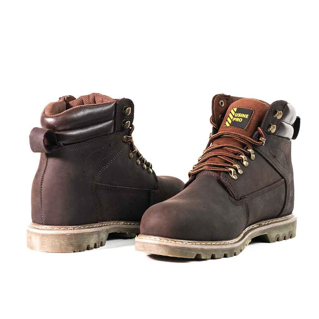 Men's 6" Steel Toe Boots - Genuine Leather | U001 - USINE PRO Footwear